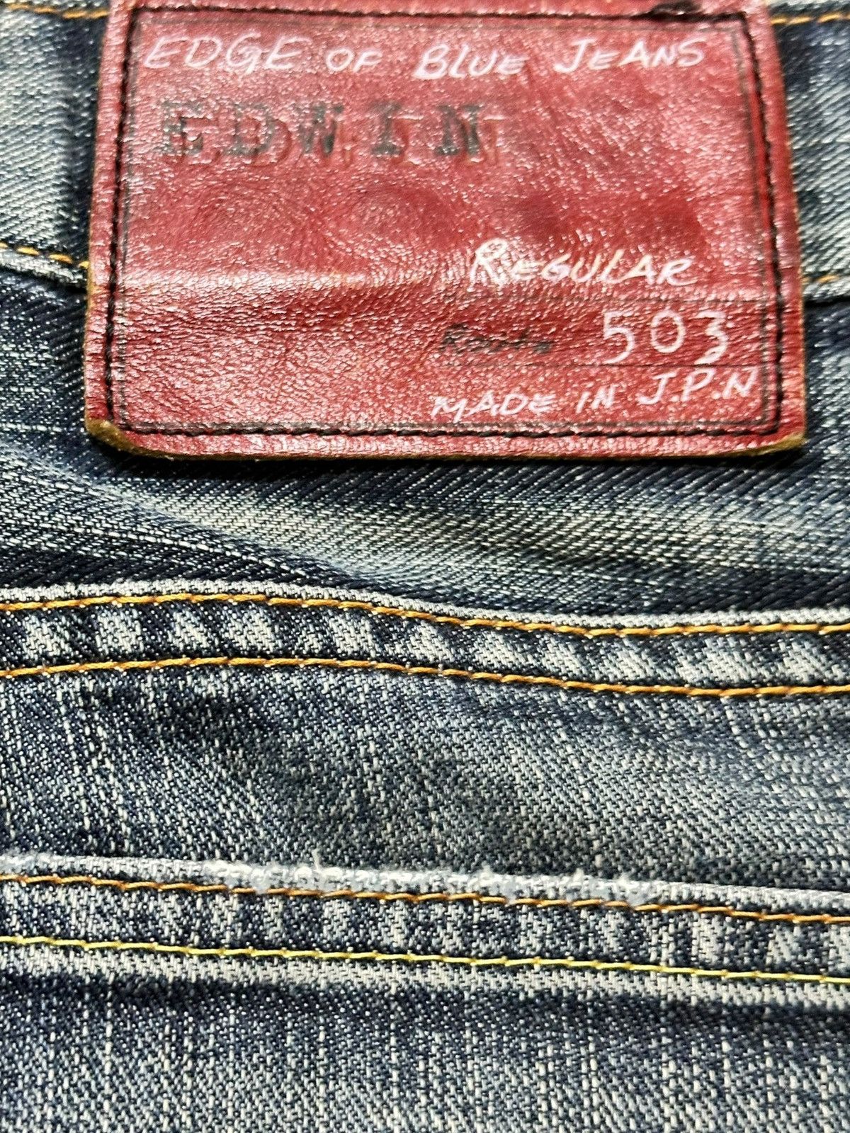 Edwin Vintage Edwin 503 Edge Of Blue Jeans Faded Distressed Denim Size US 31 - 7 Thumbnail