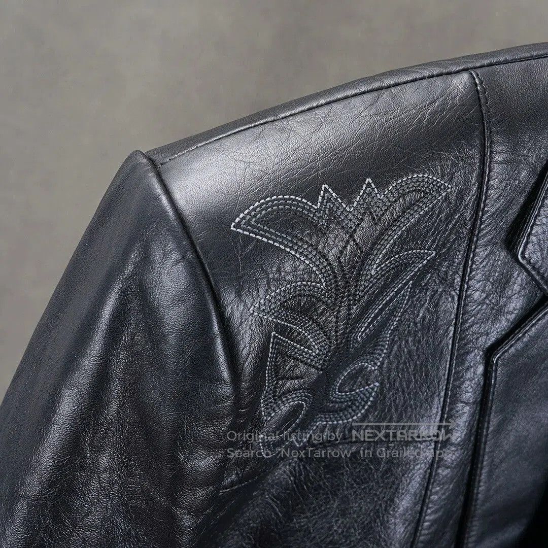 Yves Saint Laurent Saint Laurent Black Leather Blazer Jacket. Size US L / EU 52-54 / 3 - 6 Thumbnail