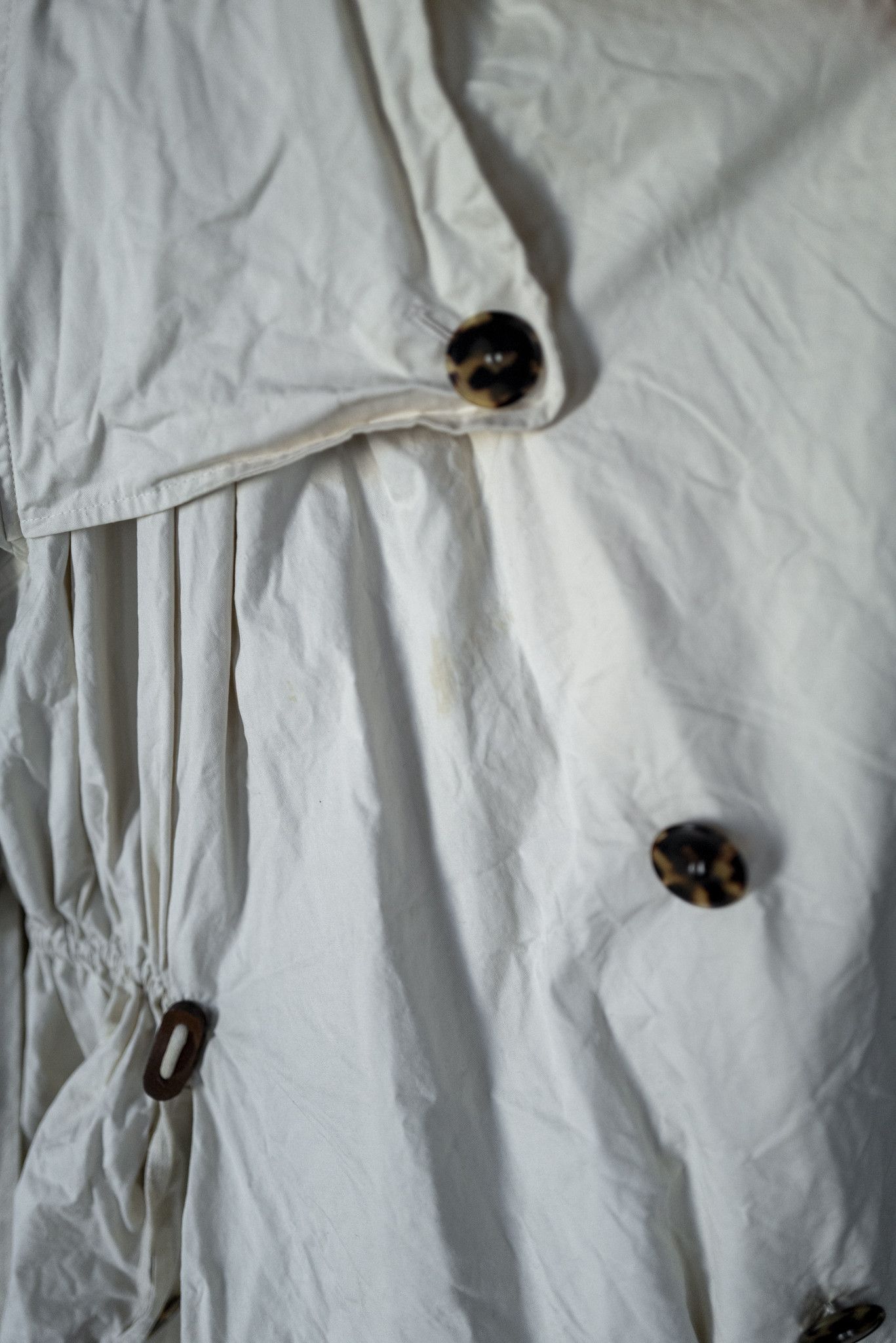 Jean Paul Gaultier Vintage Jean Paul Gaultier Ivory Cotton Hooded Trench Coat Size L / US 10 / IT 46 - 12 Thumbnail