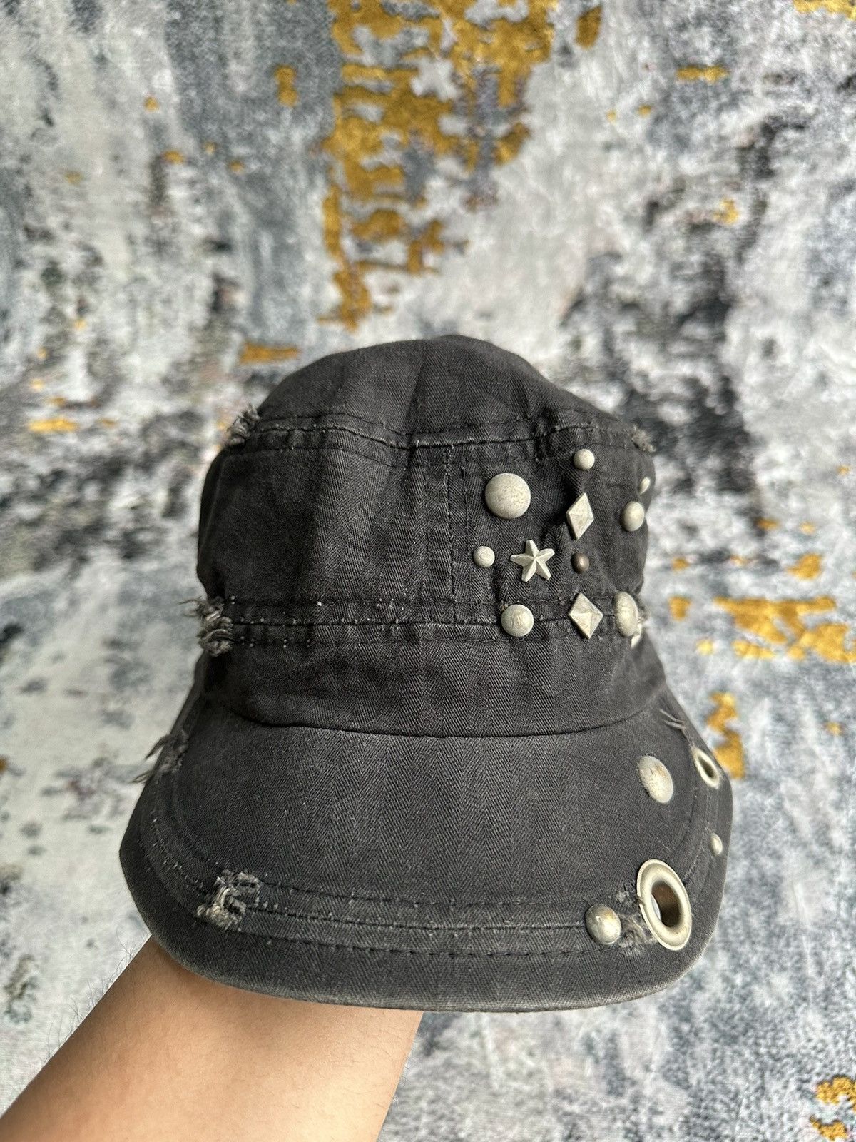 KMRii CRAZY FADED JAPANESE STUDDED DISTRESSED CAP Size ONE SIZE - 1 Thumbnail