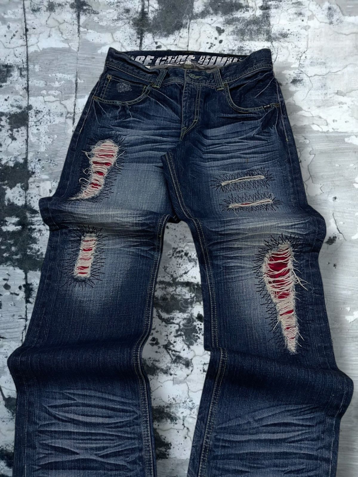 Hysteric Glamour Rare VTG 1990s Designer More Core Division Distressed Denim Size US 32 / EU 48 - 4 Thumbnail