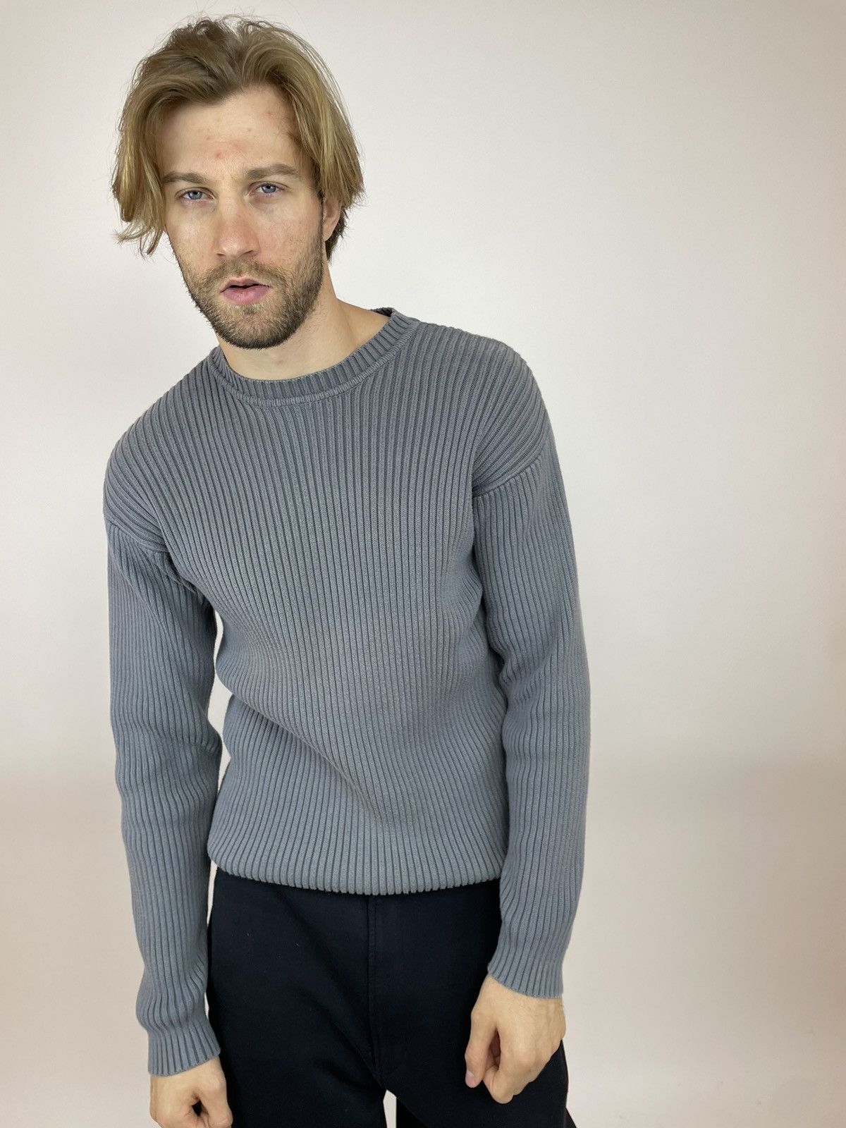 Esprit Banana Republic Ribbed sweater avant garde Mens size L-XL Size US XL / EU 56 / 4 - 2 Thumbnail