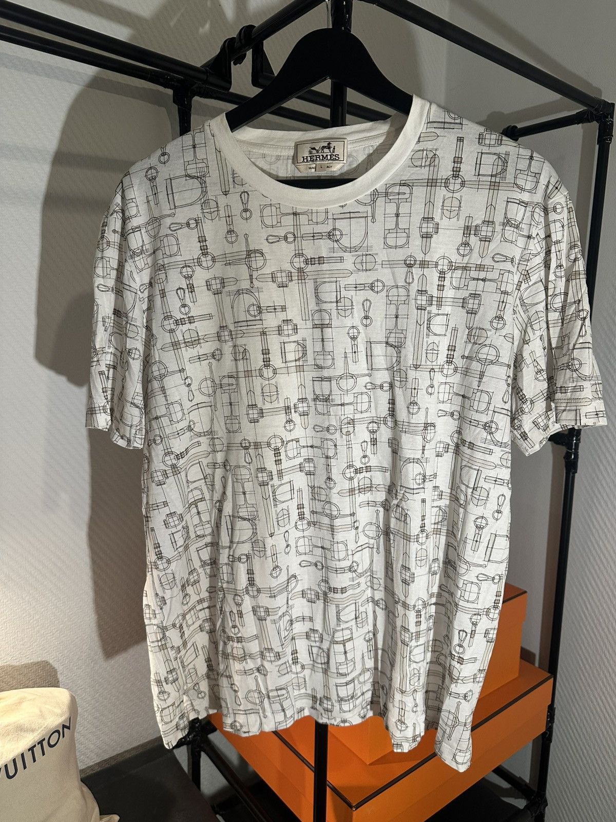 Hermes Hermès Equestrian Bits All-Over Print T-shirt L, Italy—Rare Size US L / EU 52-54 / 3 - 1 Thumbnail