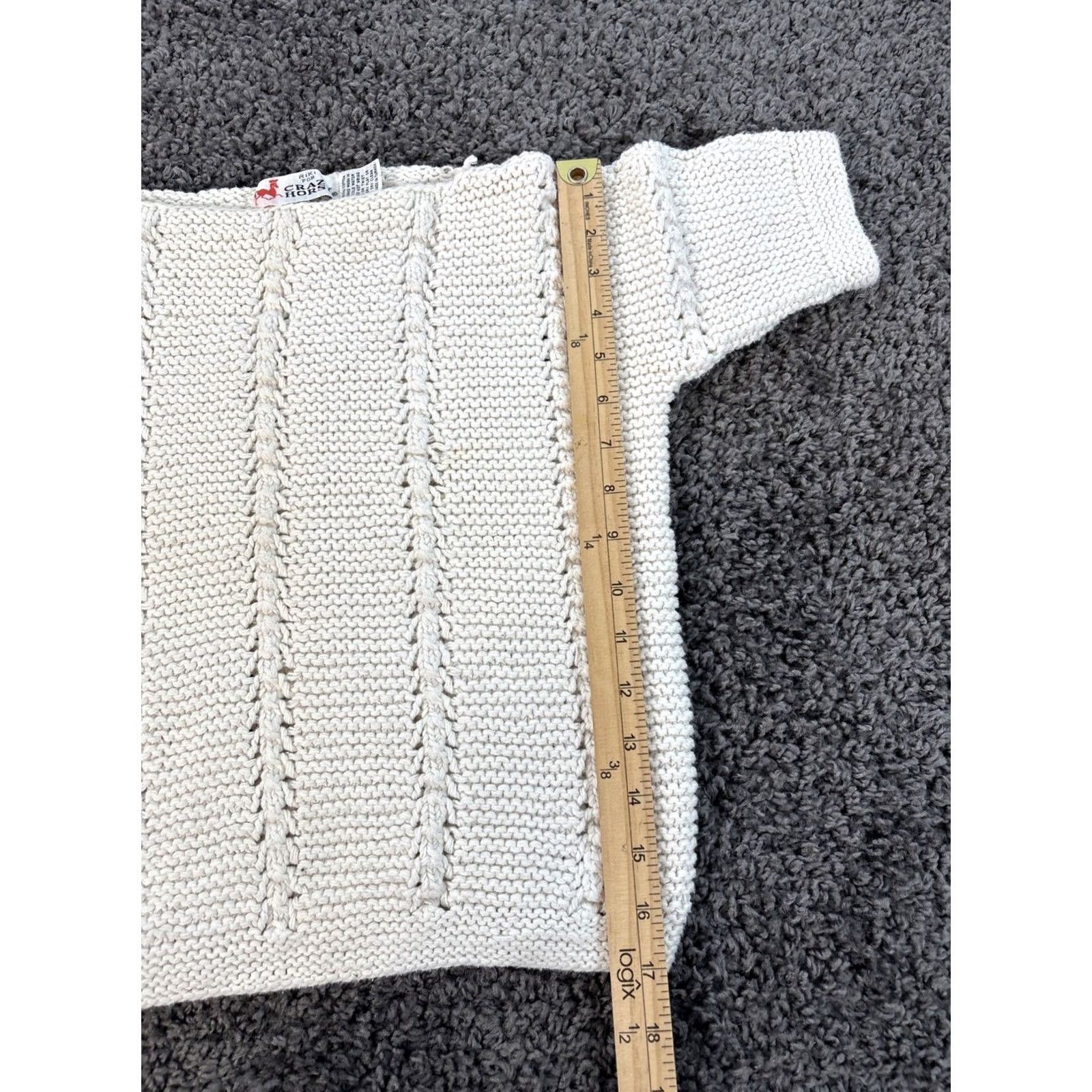 Vintage VINTAGE Crazy Horse T Shirt Women S Sweater Textured Knit Boho Ivory 80s Size S / US 4 / IT 40 - 2 Thumbnail