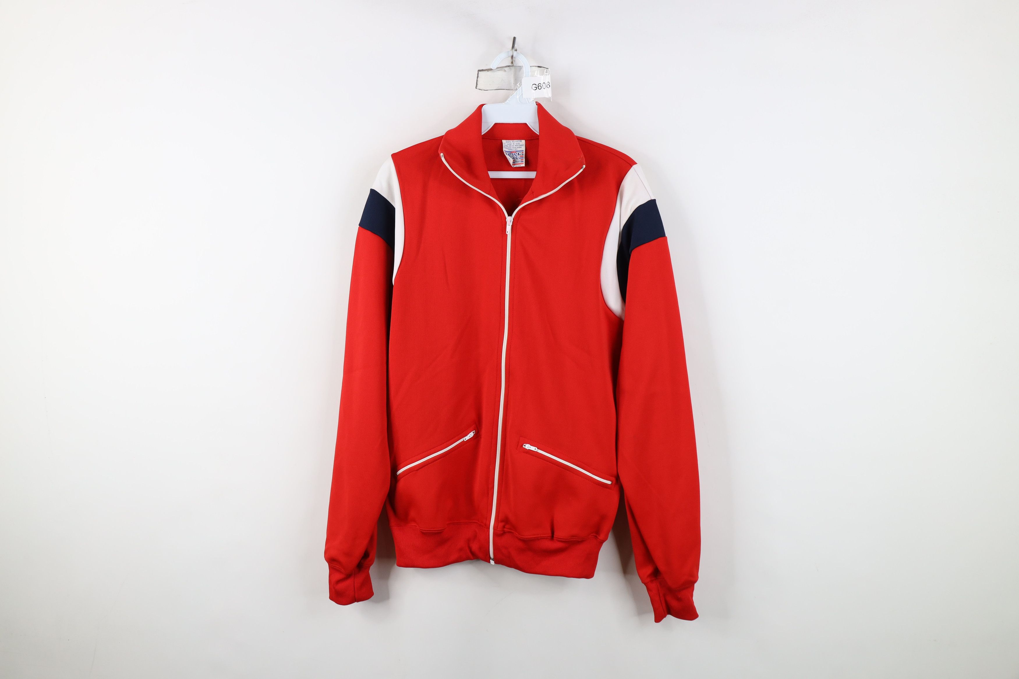 Vintage Vintage 60s 70s Streetwear Block Warm Up Tennis Track Jacket Size US S / EU 44-46 / 1 - 1 Thumbnail