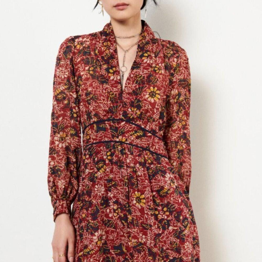 ba&sh BA&SH Giani Floral Printed Mini Dress in Red Size XS Size XS / US 0-2 / IT 36-38 - 9 Thumbnail