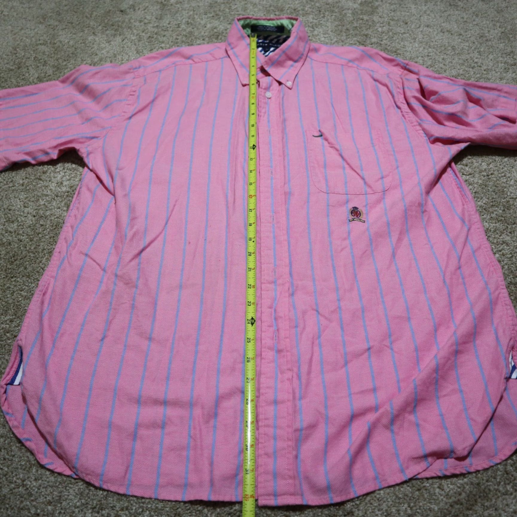 Tommy Hilfiger Tommy Hilfiger Shirt Men L Pink Striped Button-Down 2000s Pearl Button Front Century? Size US L / EU 52-54 / 3 - 7 Thumbnail
