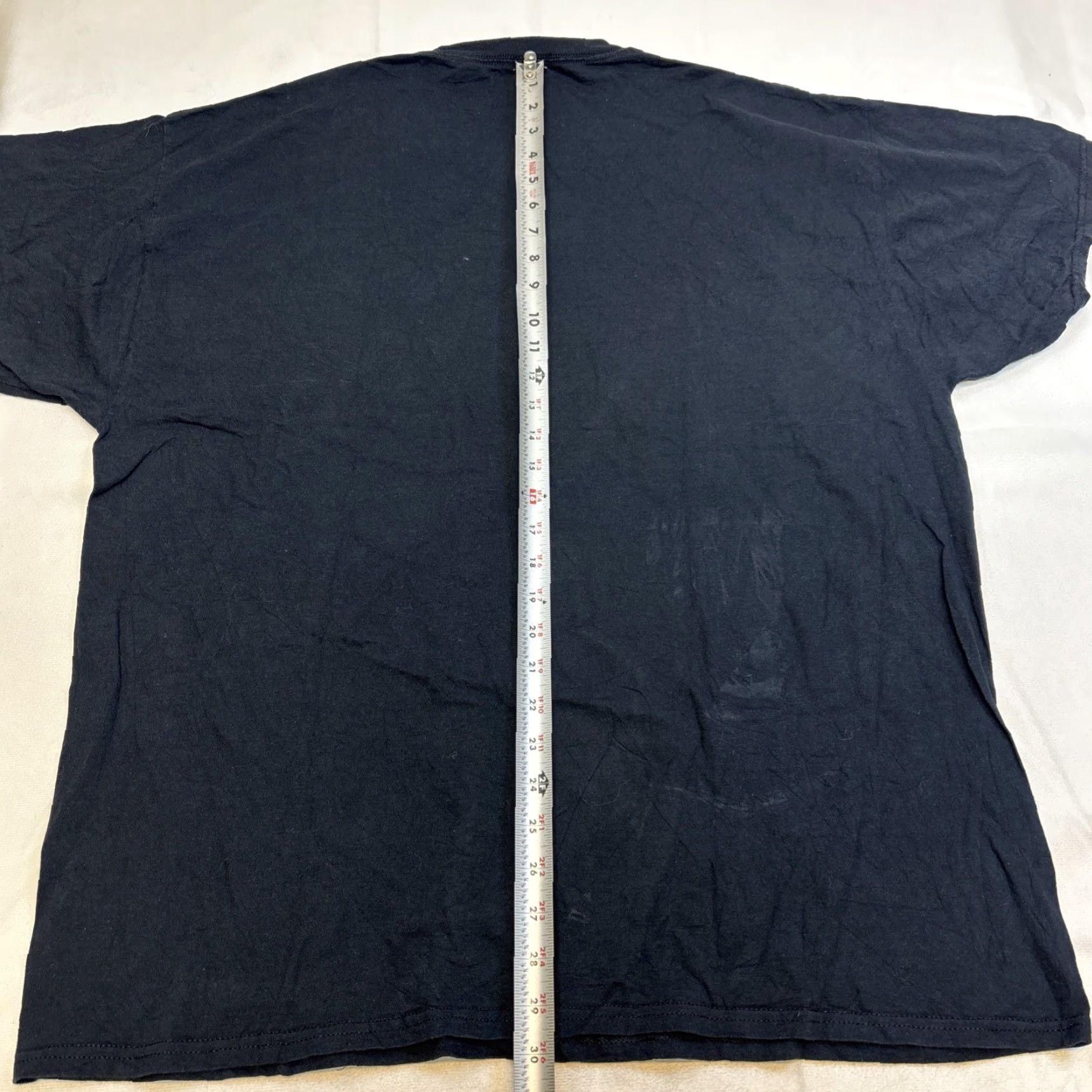 Fruit Of The Loom VINTAGE Fruit of the Loom T-Shirt Men 2XL Black Glow In The Dark Skull 90s Grunge Halloween Horror Rockabilly Skull Glow in the Dark Cat 2XL Mens Size US XXL / EU 58 / 5 - 6 Thumbnail