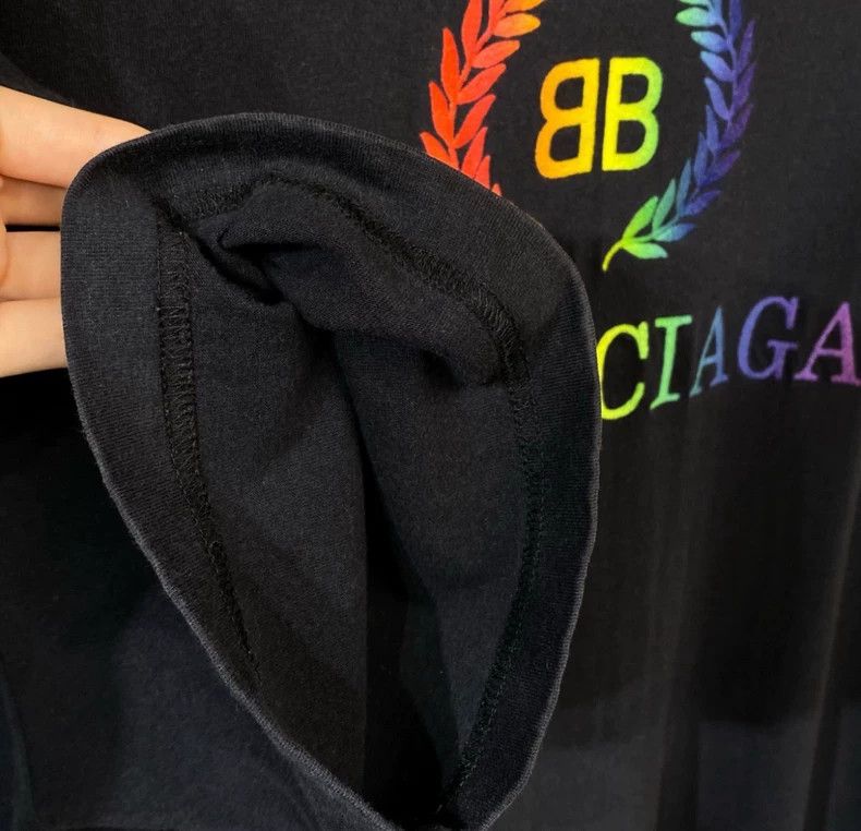 Balenciaga Balenciaga Short sleeve + T-shirt + rainbow double B wheat Size US S / EU 44-46 / 1 - 7 Thumbnail