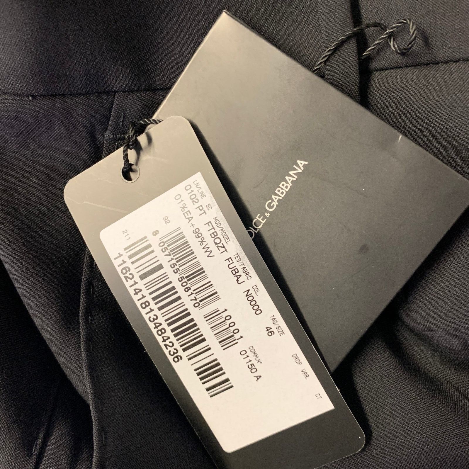 Dolce & Gabbana DOLCE & GABBANA Size 10 Black Wool Trouser Cut Pants Size US 44 / EU 60 - 4 Thumbnail