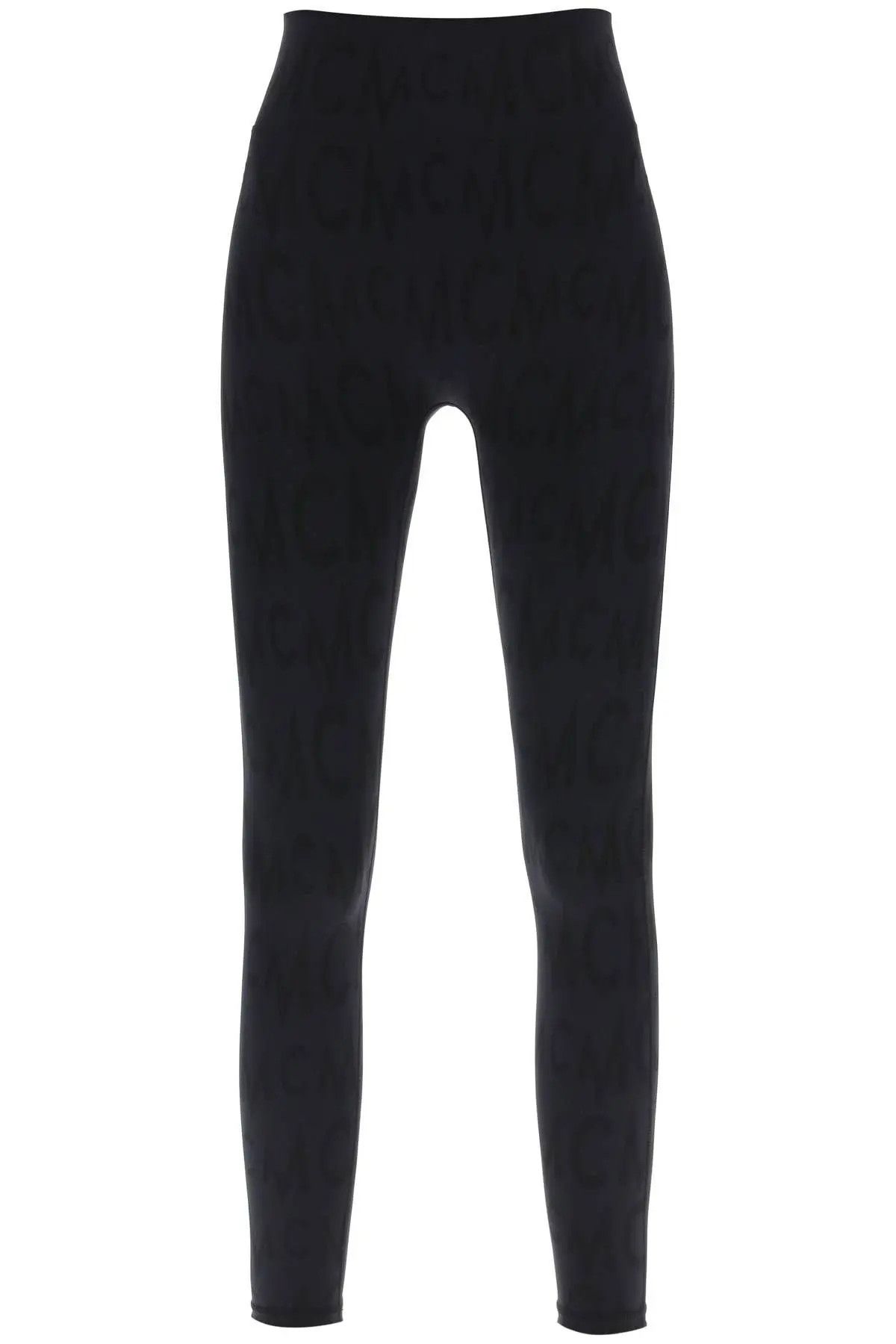 image of MCM O1S22I1N1223 Logo Pattern Leggings In Black, Women's (Size 32)