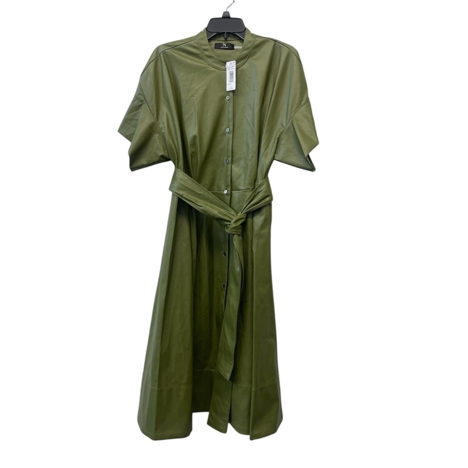 Other Natori Green Faux Leather Shirt Dress size L Size L / US 10 / IT 46 - 4 Thumbnail