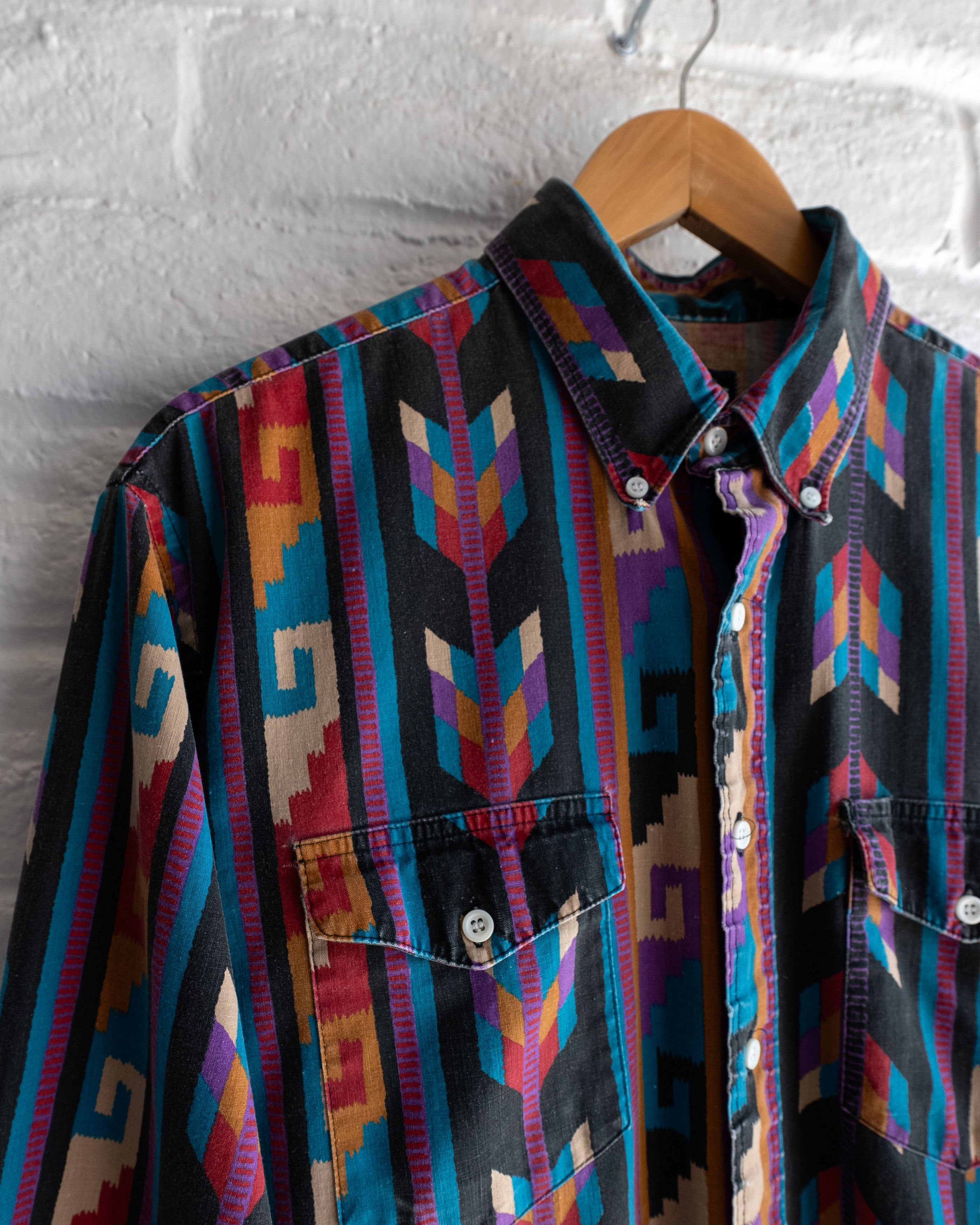 Wrangler Vintage 90s Wrangler Shirt XL Southwestern Brushpopper Aztec Size US XL / EU 56 / 4 - 2 Thumbnail