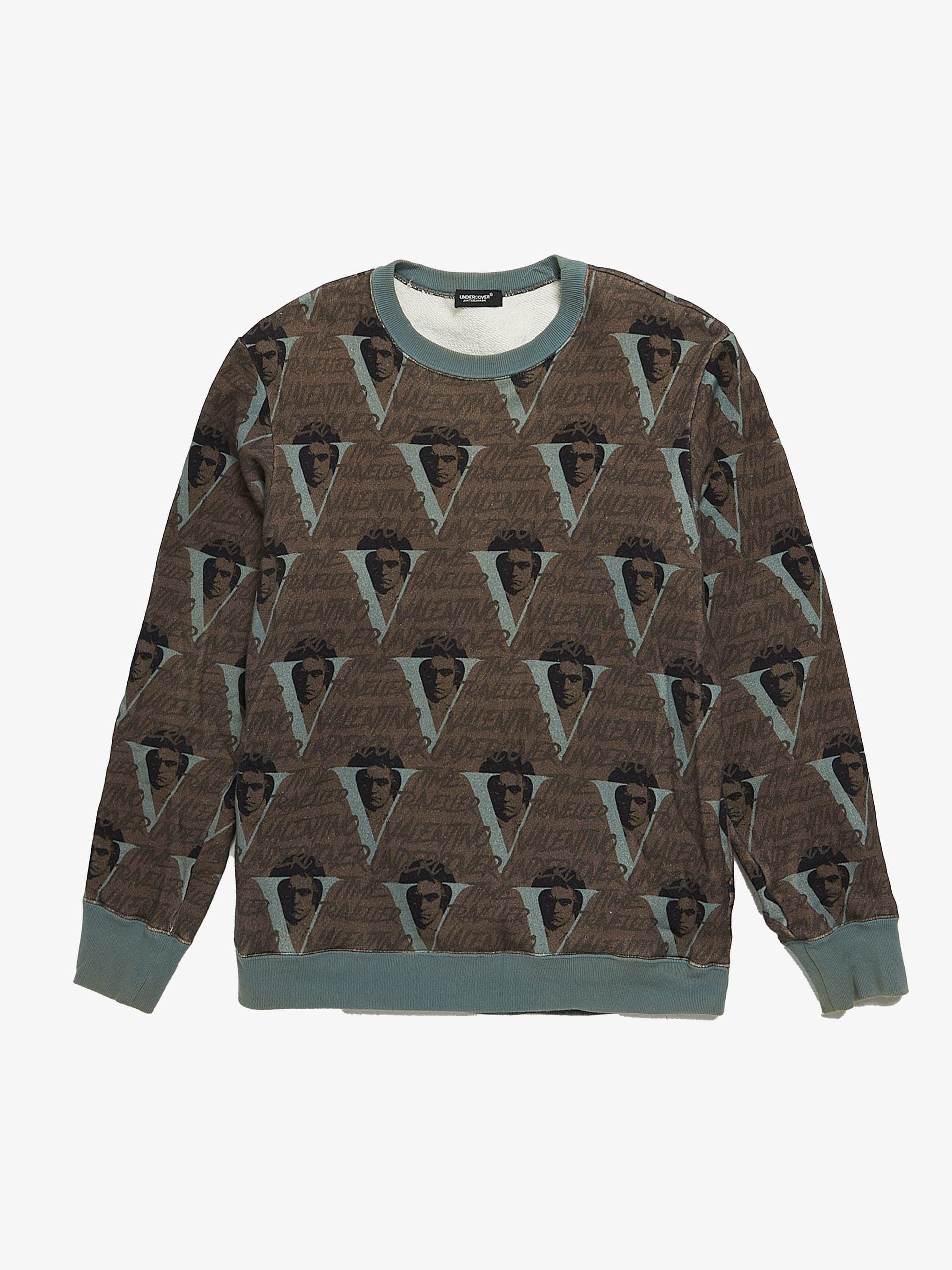 Undercover Gray and Green Pattern Printed Cotton Sweatshirt Size US XXL / EU 58 / 5 - 1 Thumbnail