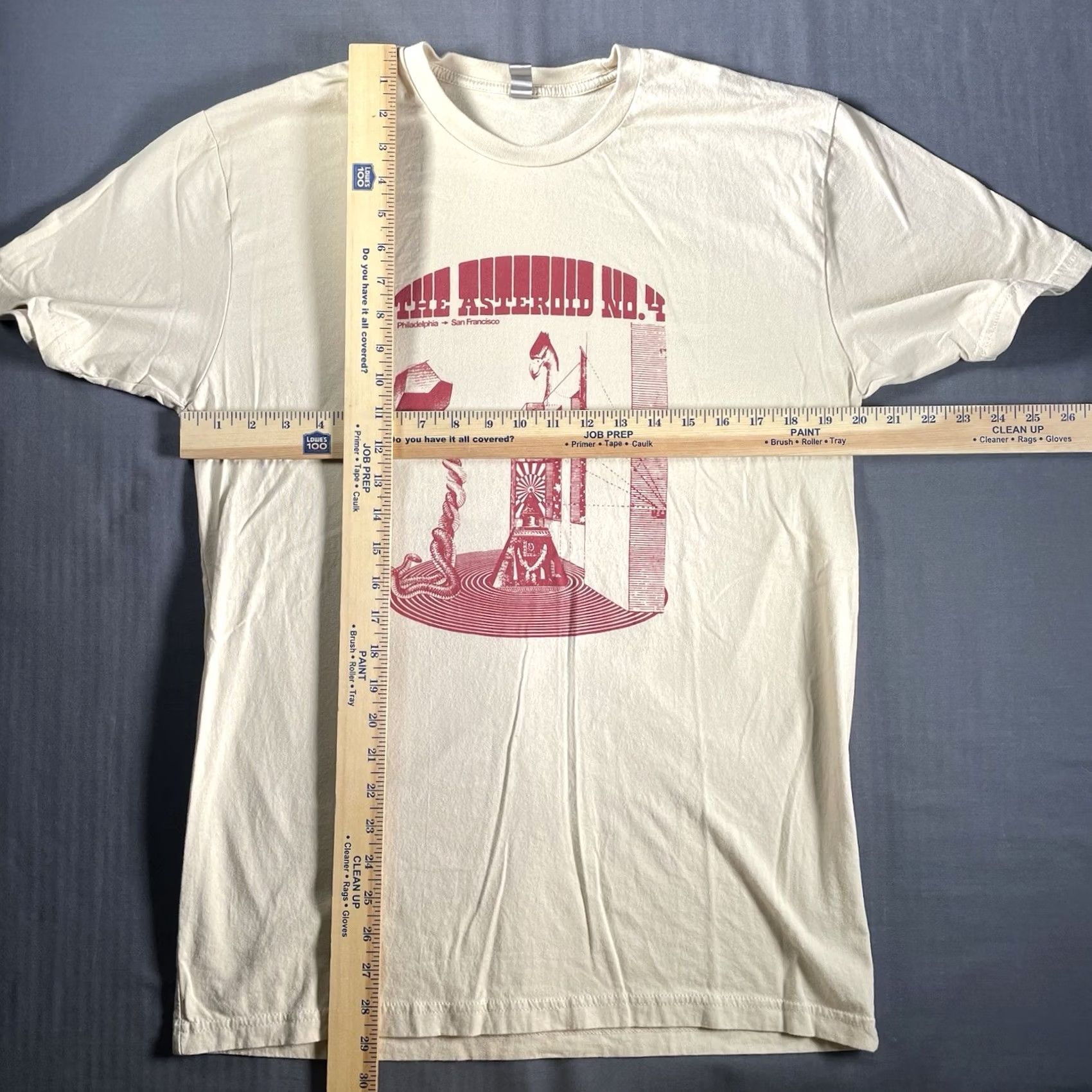 Vintage VINTAGE Asteroid Shirt Mens L Beige Red Band Hippie Rock Music USA Size US L / EU 52-54 / 3 - 3 Thumbnail
