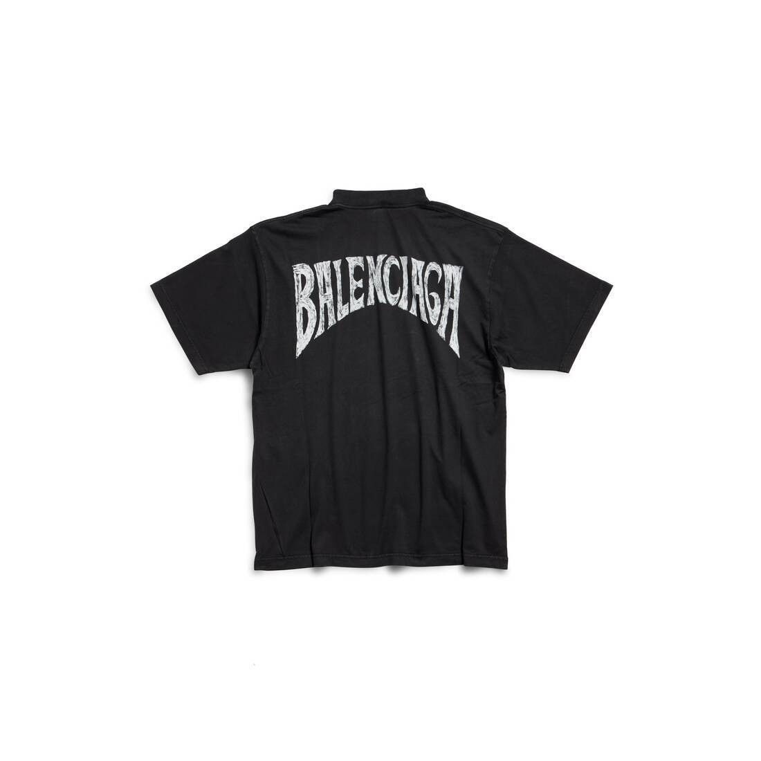 Balenciaga o1la1rc1a0625 Paris Tropical T-Shirt Medium Fit in Black Size S / US 4 / IT 40 - 2 Thumbnail