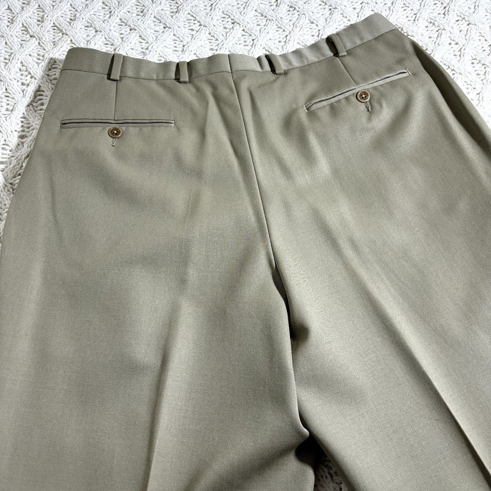 Brooks Brothers Brooks Brothers 346 Men's Dress Pants W34-35x32 Tan Wool Ple Size 34R - 8 Thumbnail