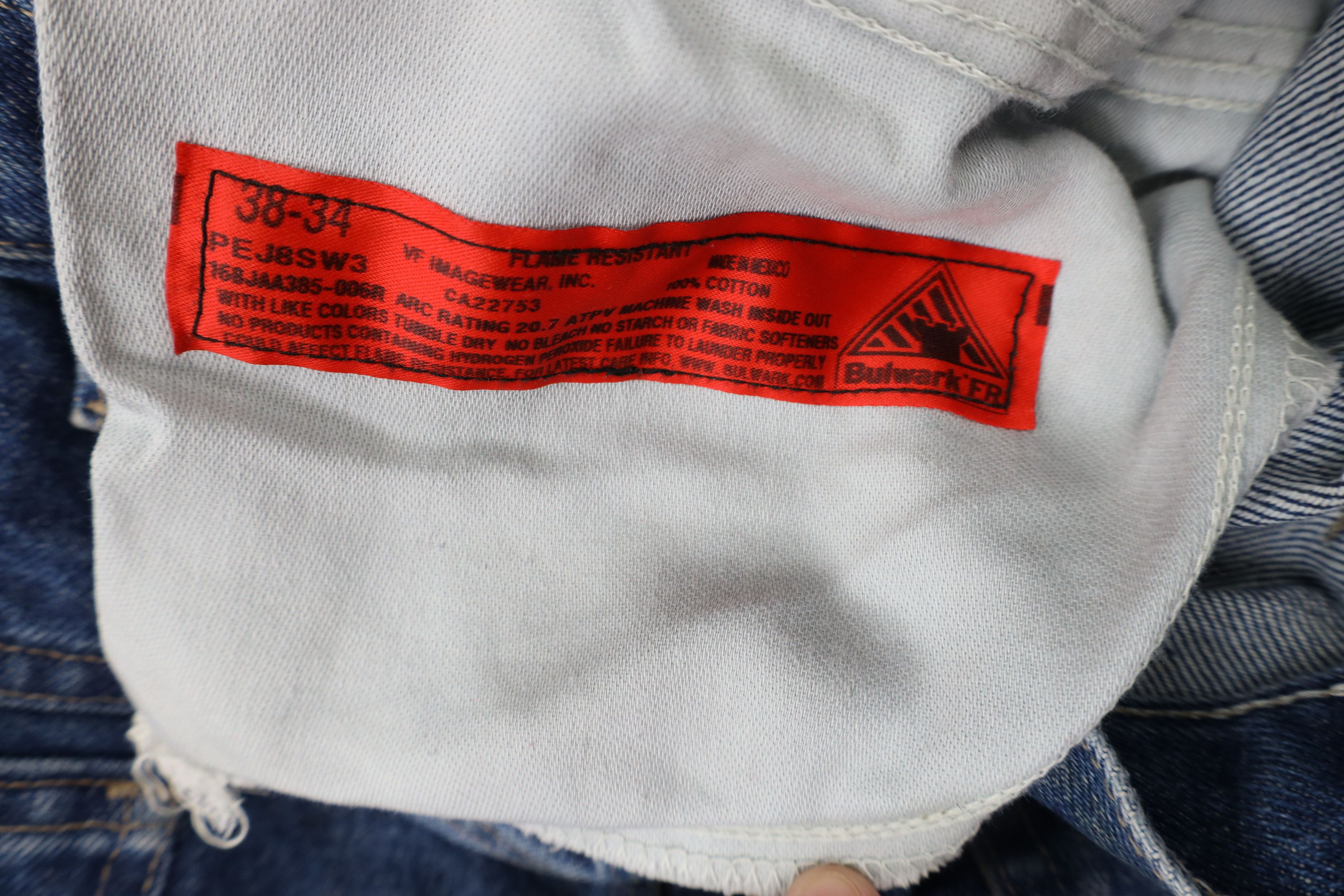 Vintage Vintage Bulwark FR Flame Resistant Wide Leg Dungaree Jeans Size US 38 / EU 54 - 8 Thumbnail
