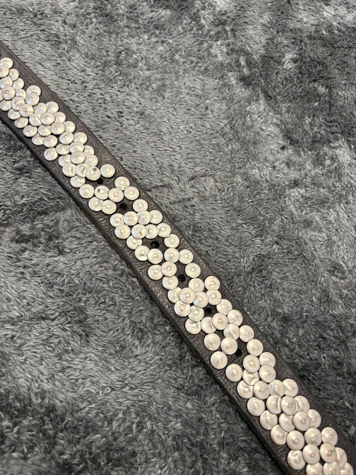 Japanese Brand Vintage Y2K Heavy Leather Studded Belt Size ONE SIZE - 4 Thumbnail