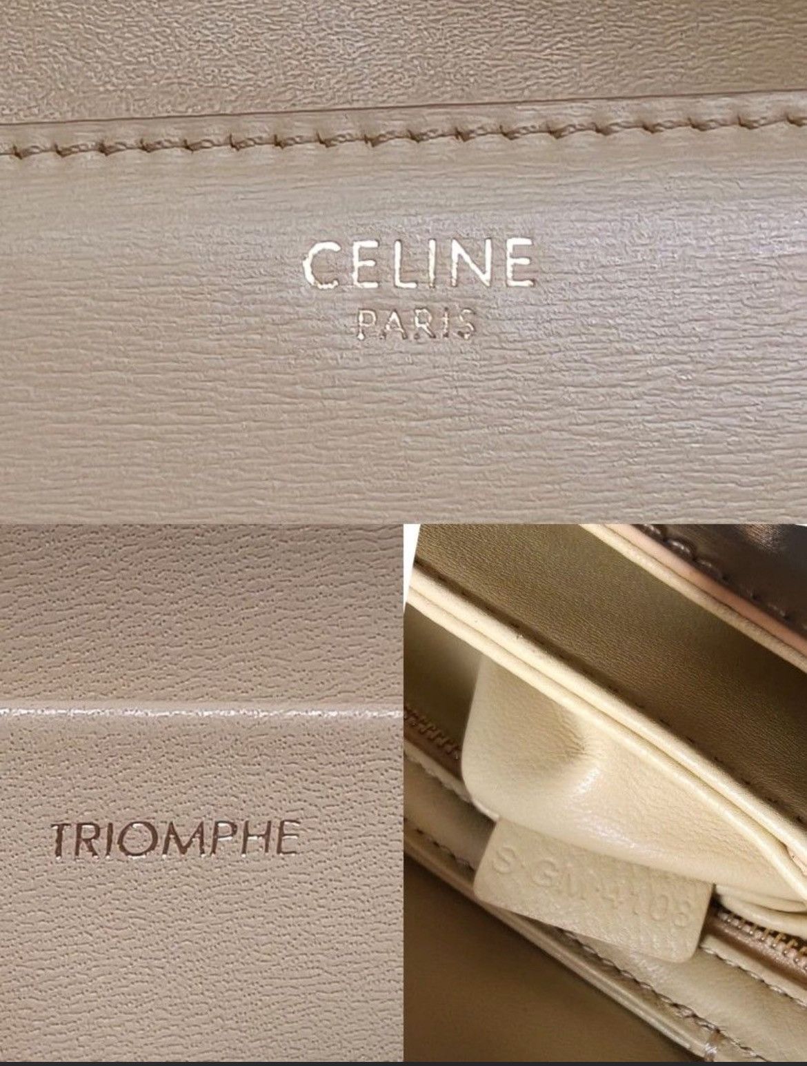 Celine Celine Triomphe bag in Shiny Light Yellow (Limestone) Size ONE SIZE - 5 Thumbnail