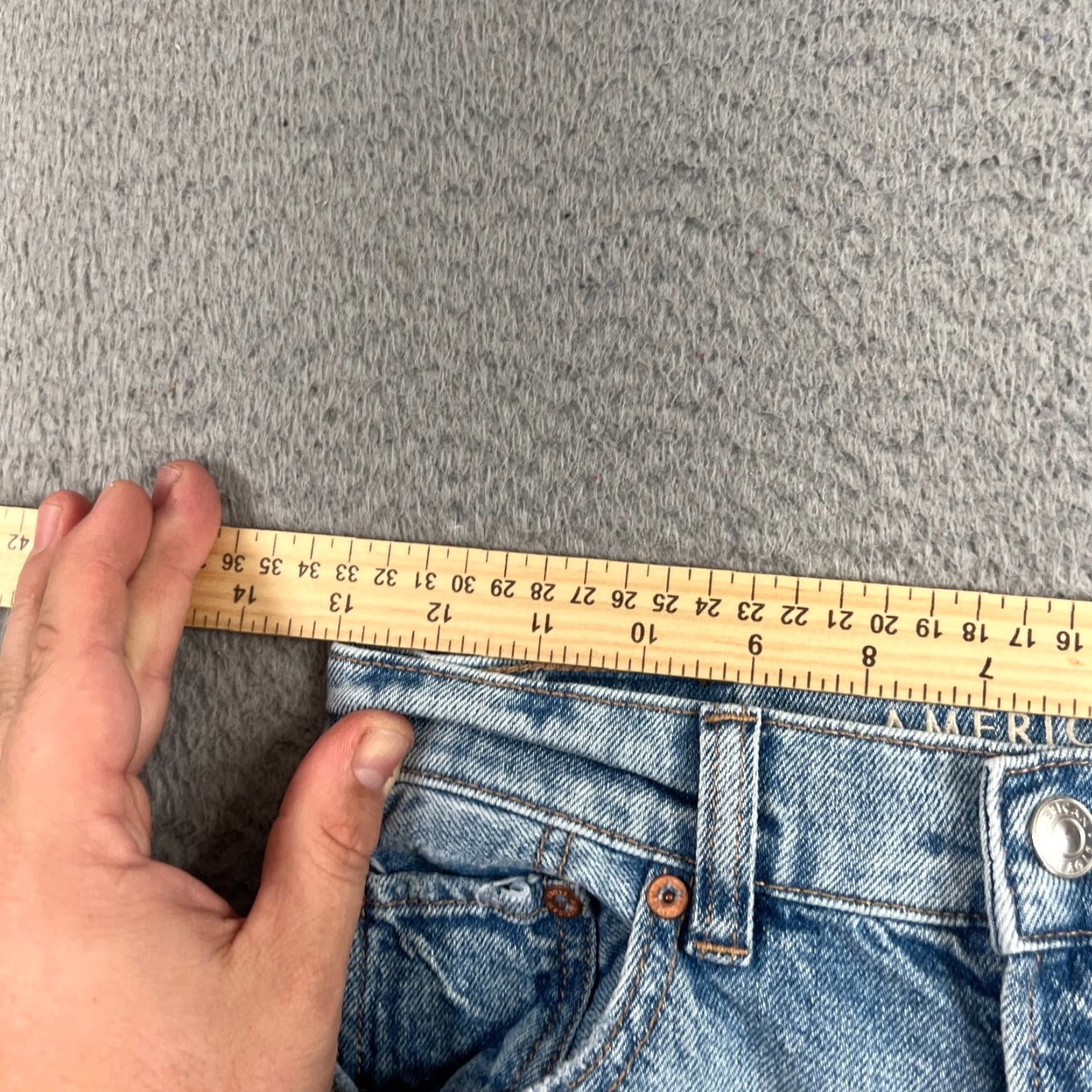 American Eagle Outfitters American Eagle Strigid High Rise Baggy Straight Jeans Women's Size 0 Blue Size 25" / US 0 / IT 36 - 4 Thumbnail