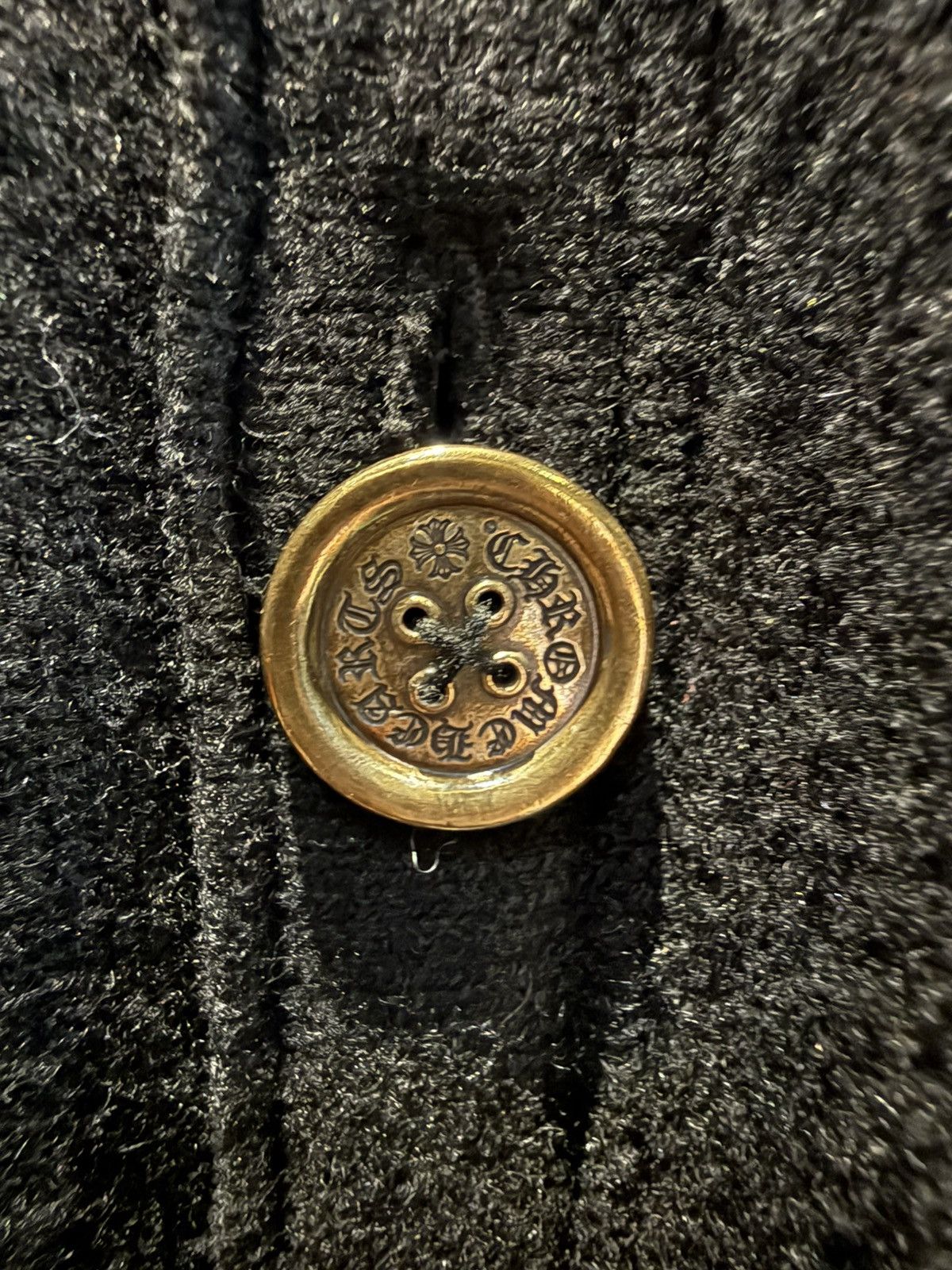 Chrome Hearts cashmere triple cross patch cardigan