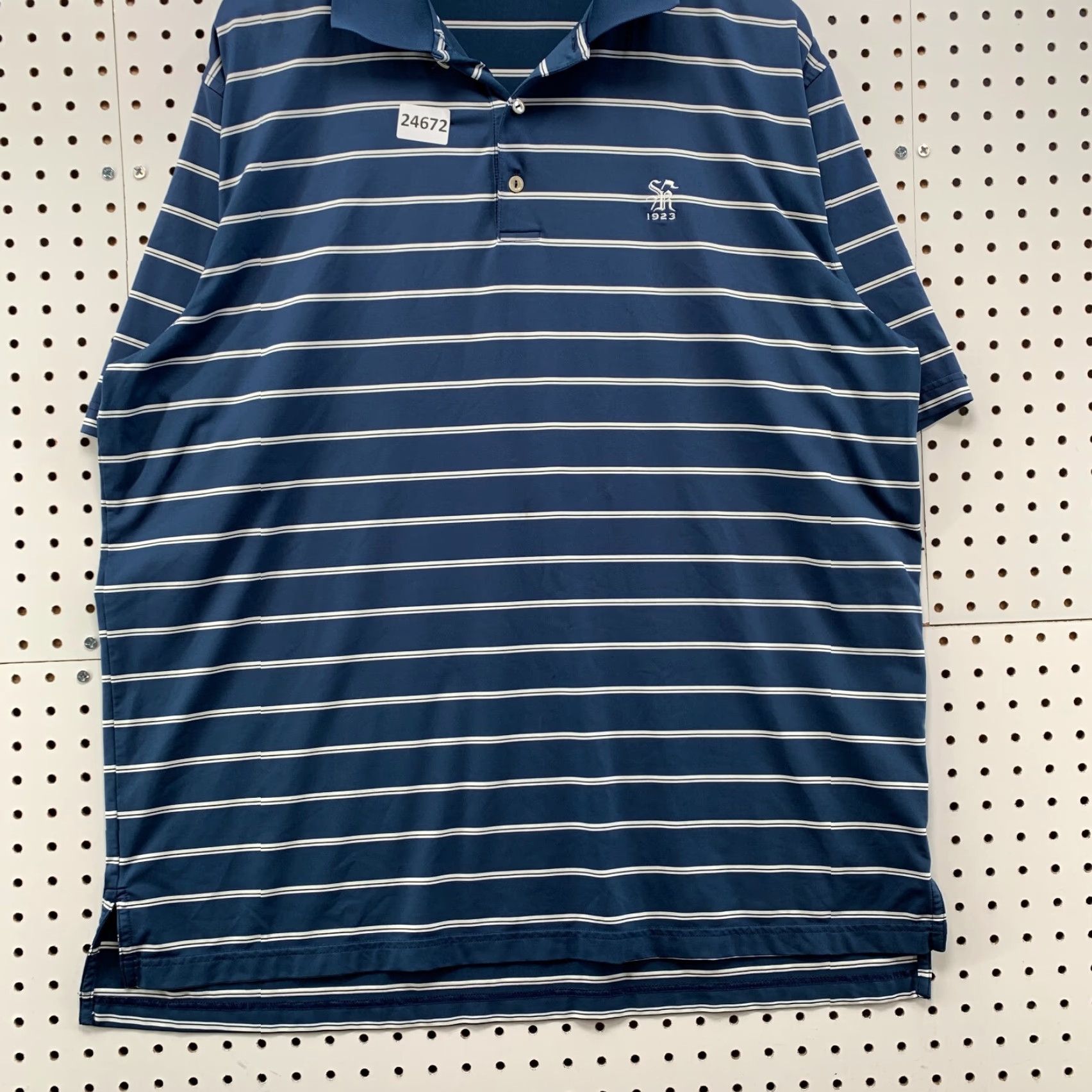 Peter Millar VINTAGE Peter Millar Summer Comfort Polo Shirt Blue White Striped Men XL 25x33.5 Size US XL / EU 56 / 4 - 6 Thumbnail
