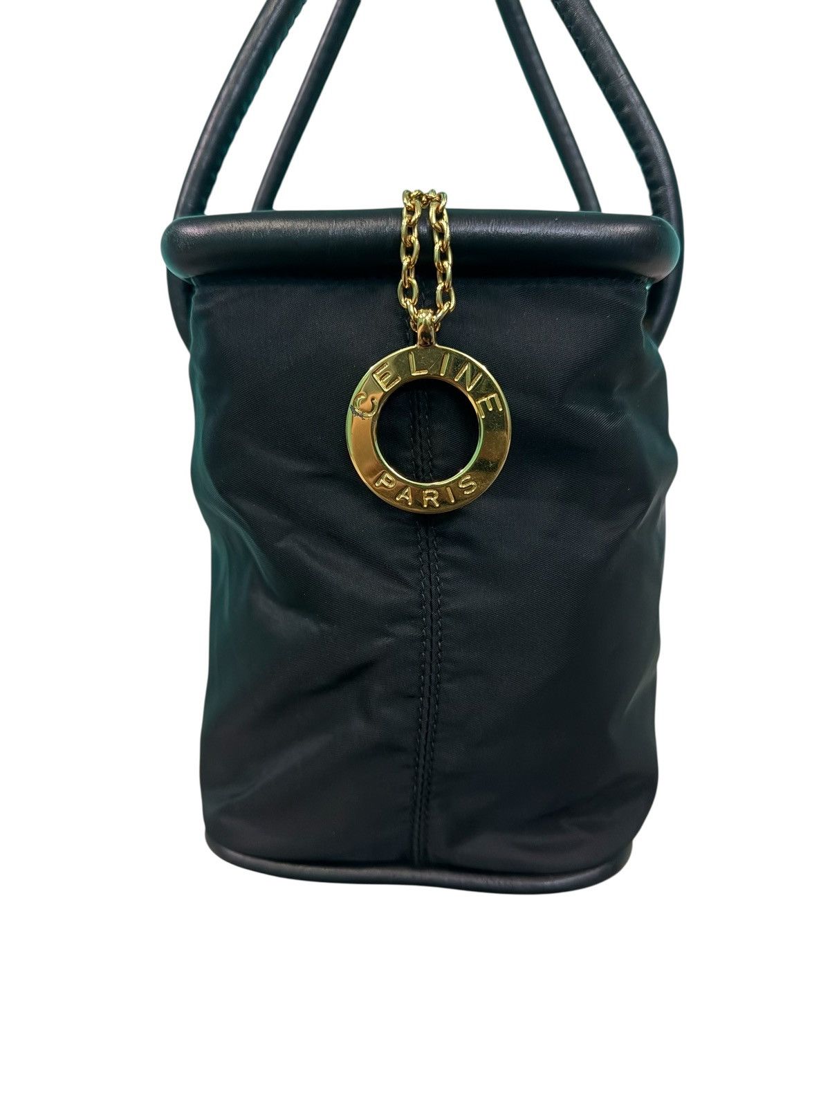 Celine RARE VINTAGE CELINE NYLON LEATHER HANDBAG Size ONE SIZE - 8 Thumbnail