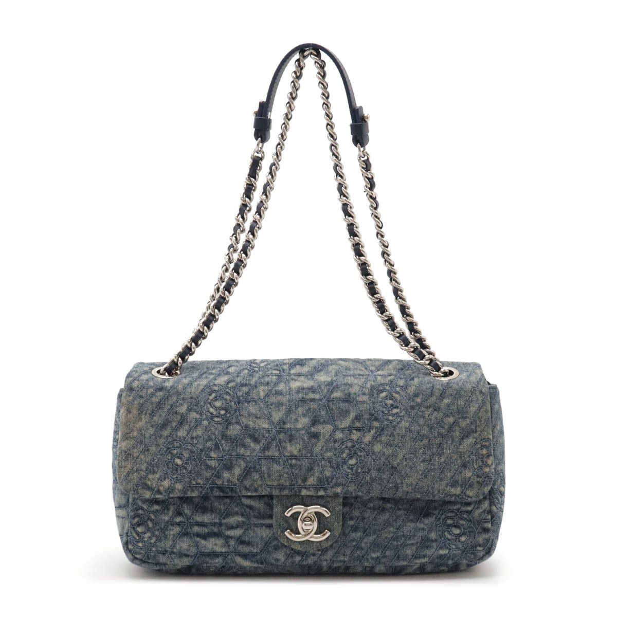 Chanel Chanel Chanel Denim Camellia Coco Mark Shoulder Bag Denim Shoulder Bag Size ONE SIZE - 1 Thumbnail