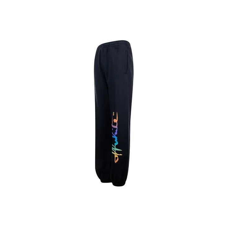 Off-White o1gr1nt0125 Rainbow Offwhite Sweatpant in Black Size 24" / US 00 / IT 34 - 3 Thumbnail