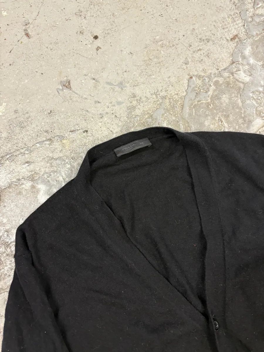 Designer × Prada × Vintage Prada Black Minimalist Cardigan Sweater Size US S / EU 44-46 / 1 - 8 Thumbnail