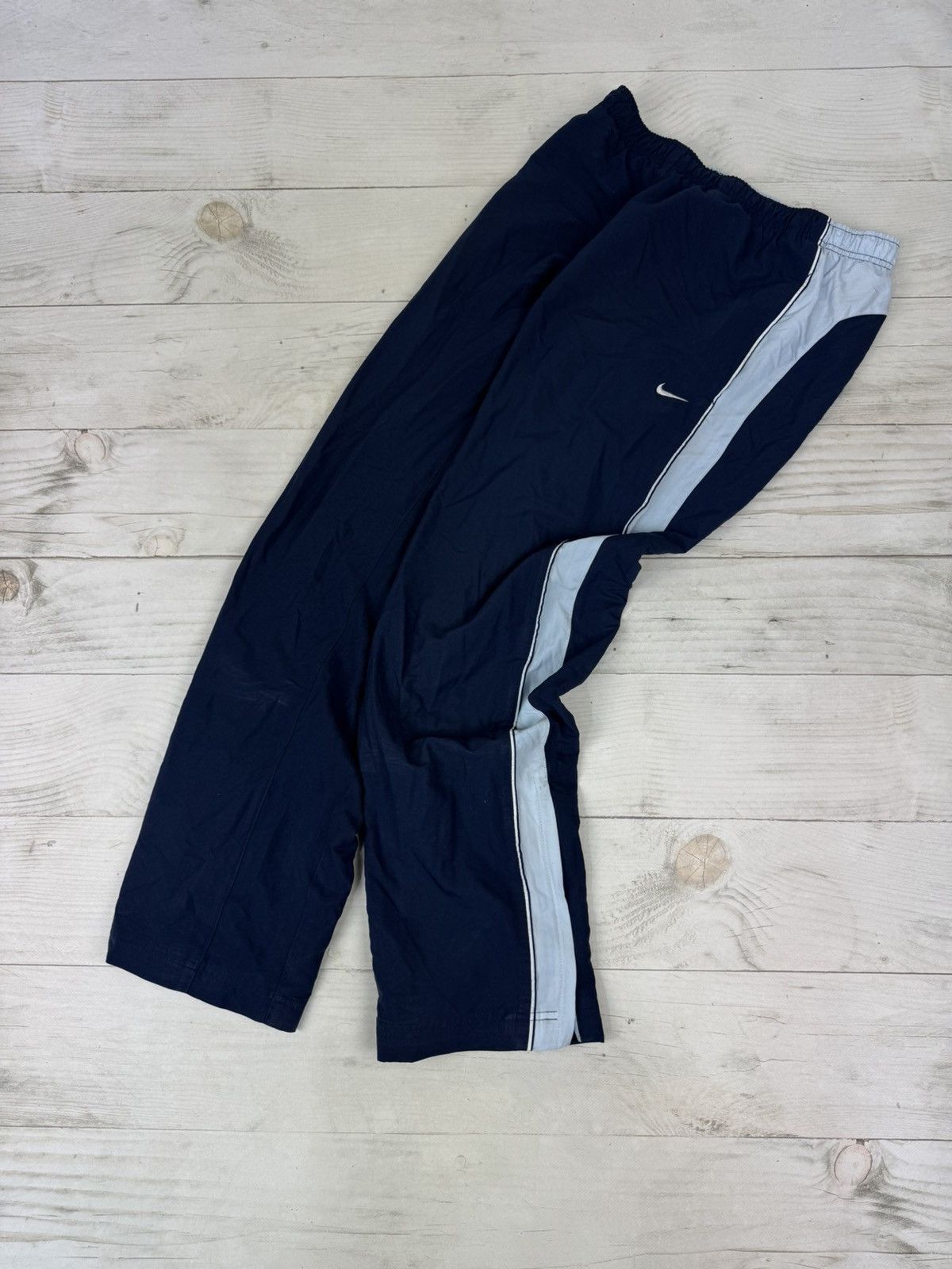 Nike Vintage Nike Track Pants Nylon 00s Swoosh Striped Y2K Size US 32 / EU 48 - 1 Thumbnail