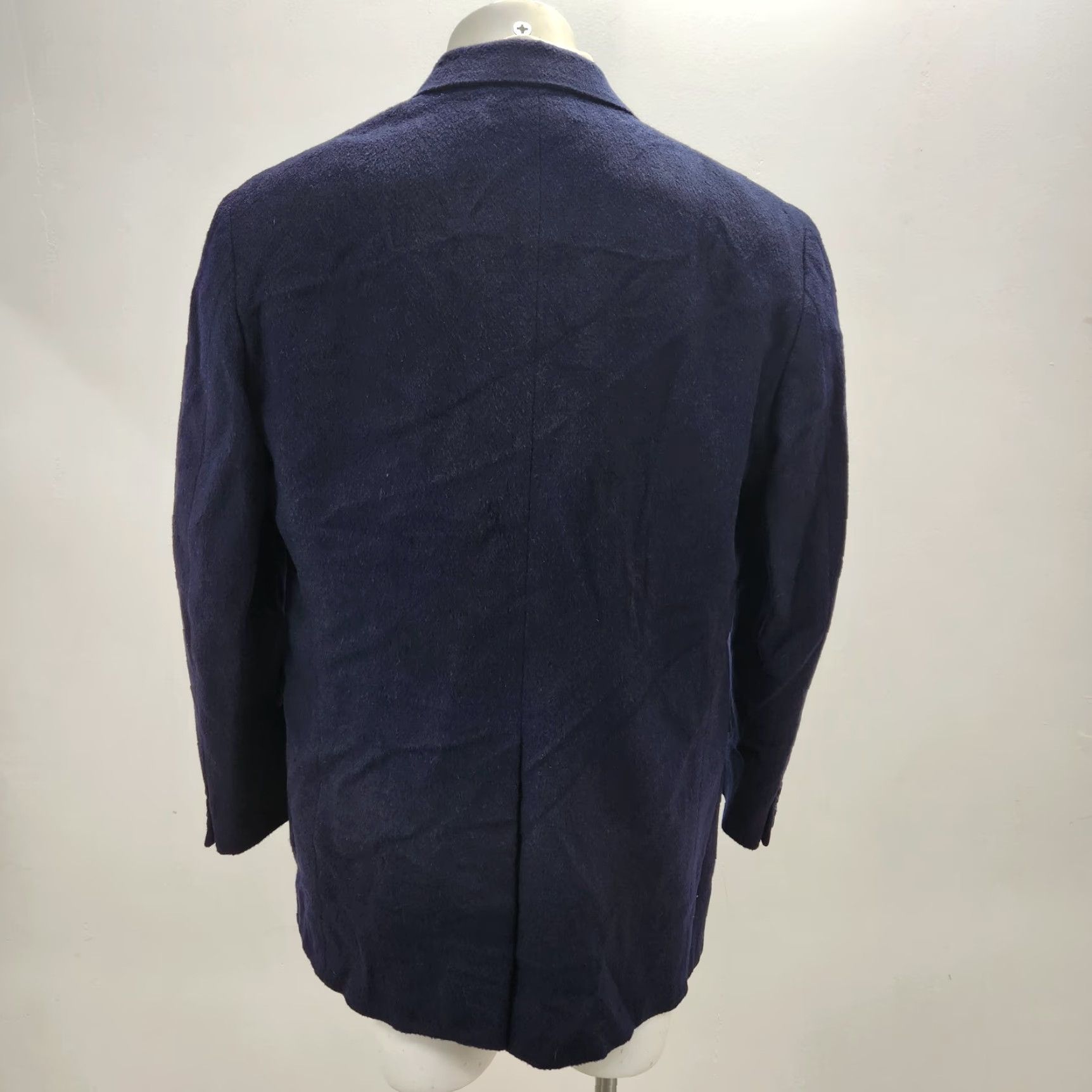Vintage VINTAGE Nova Fides Blazer Jacket Men 46L Blue Cashmere Wool Lined Stylish 80s 90s City Designer Blazer Mens Size 46R - 3 Thumbnail