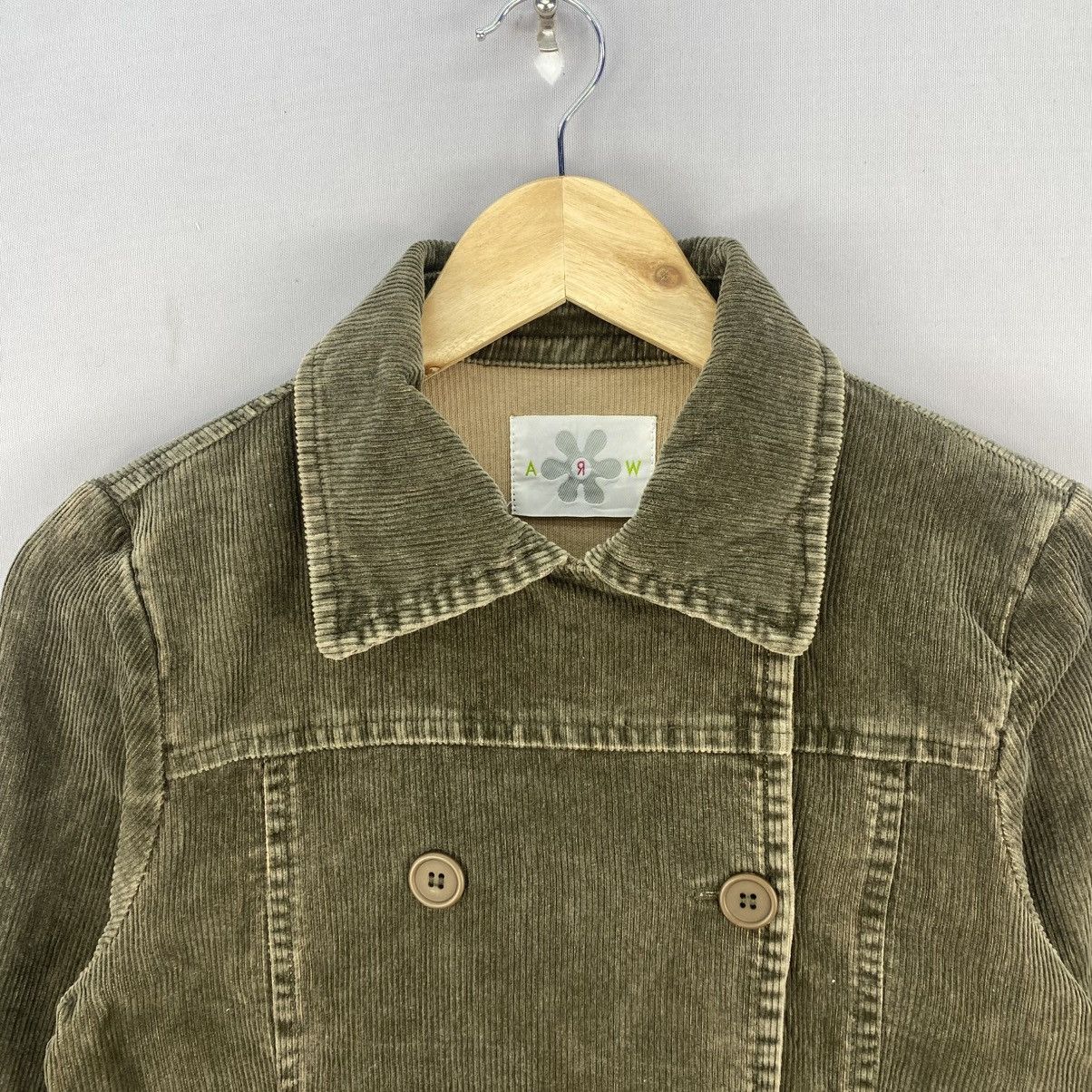 Japanese Brand ARW Corduroy Double Breasted Jacket Olive Green Japan Size XS / US 0-2 / IT 36-38 - 7 Thumbnail