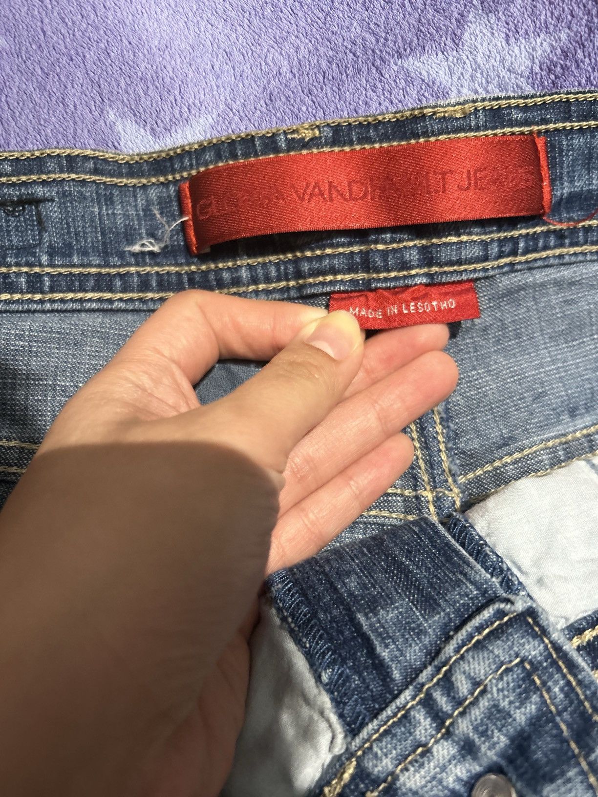 Gloria Vanderbilt × Vintage Navy Blue Baggy Jeans Size 34" / US 12 / IT 48 - 2 Thumbnail