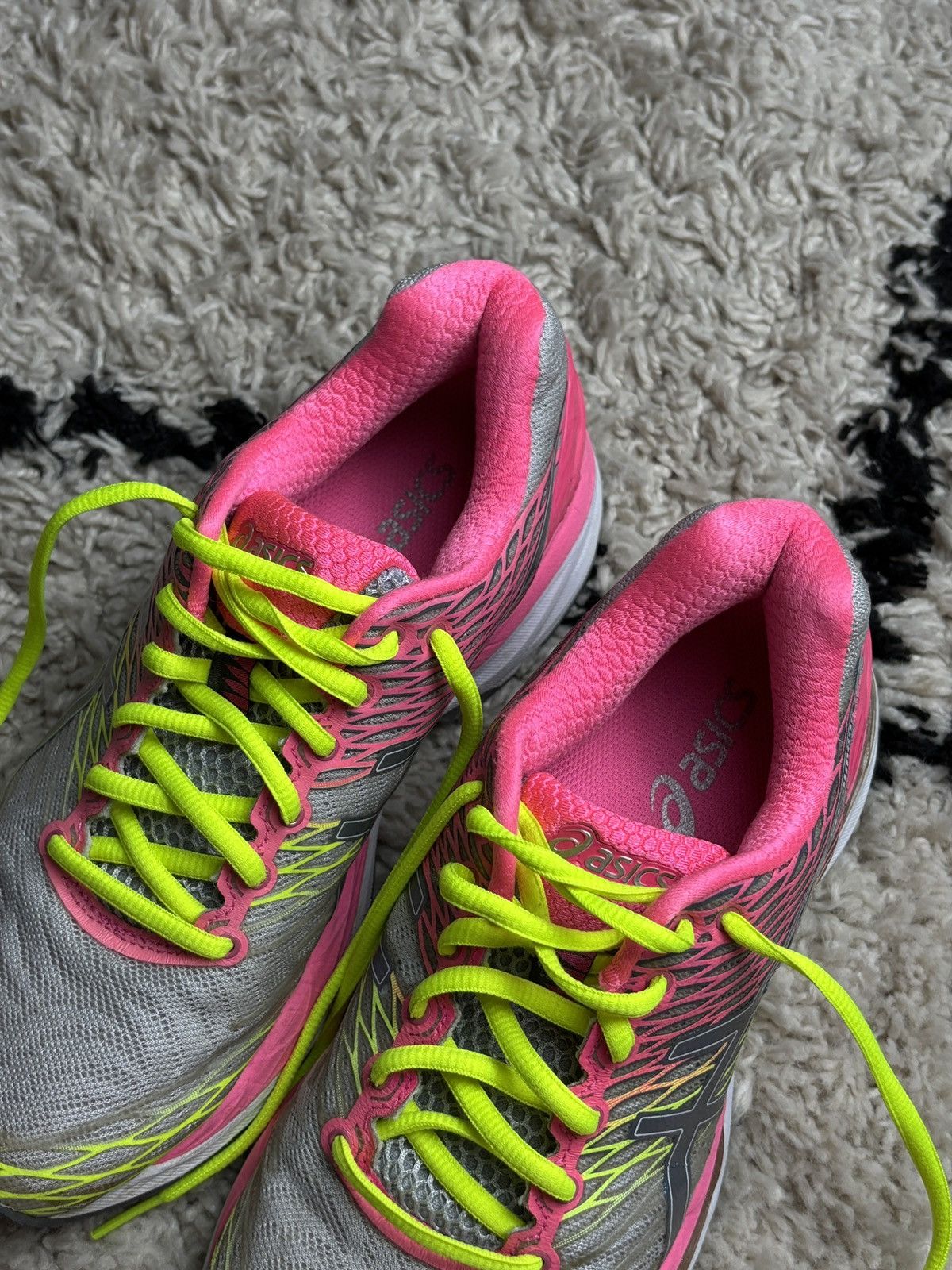 Asics Asics Gel Nimbus 18 Crazy Multicolor Pink Running Sneakers Size US 7.5 / IT 37.5 - 7 Thumbnail