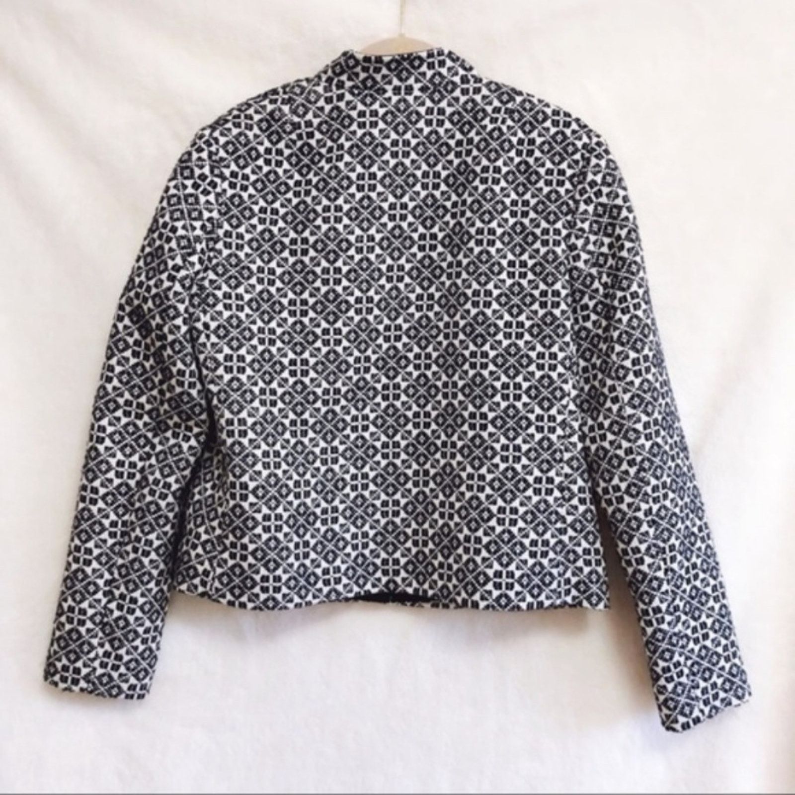 Tory Burch Tory Burch Navy Patterned Textured Jacket Size L / US 10 / IT 46 - 2 Thumbnail