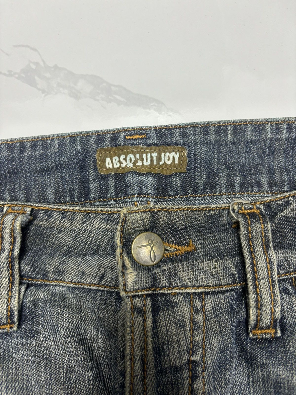 If Six Was Nine 🔥PUNK BRITISH FLAG ABSOLUTE JOY RIPPED DENIM JEANS Size US 33 - 9 Thumbnail