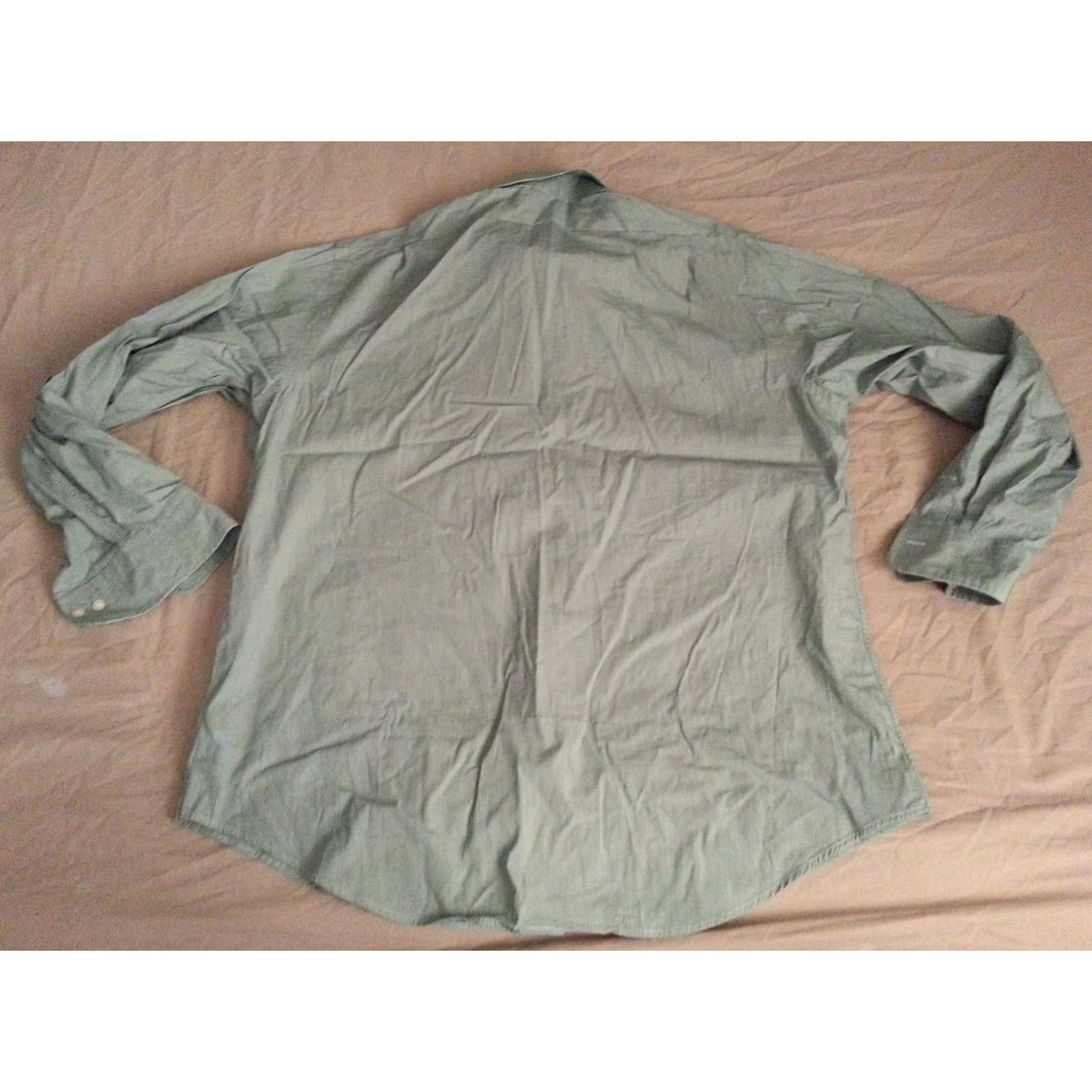 Polo Ralph Lauren Polo Ralph Lauren Dress Shirt Mens Slim Green Cotton Long Button 17 34 35 Size 46R - 2 Thumbnail