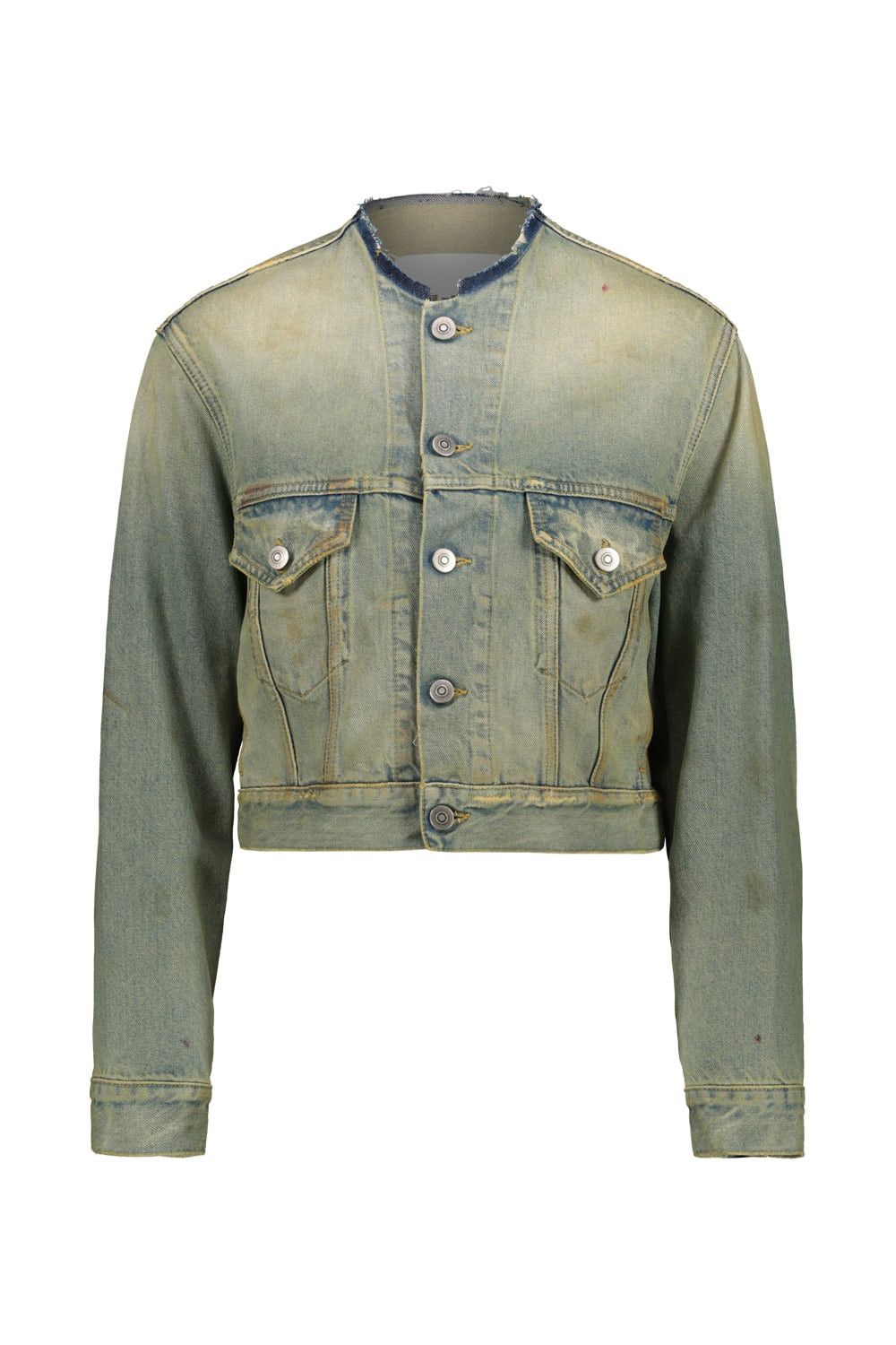 image of Maison Margiela O1W1Db11223 Denim Jacket In Blue, Women's (Size Large)