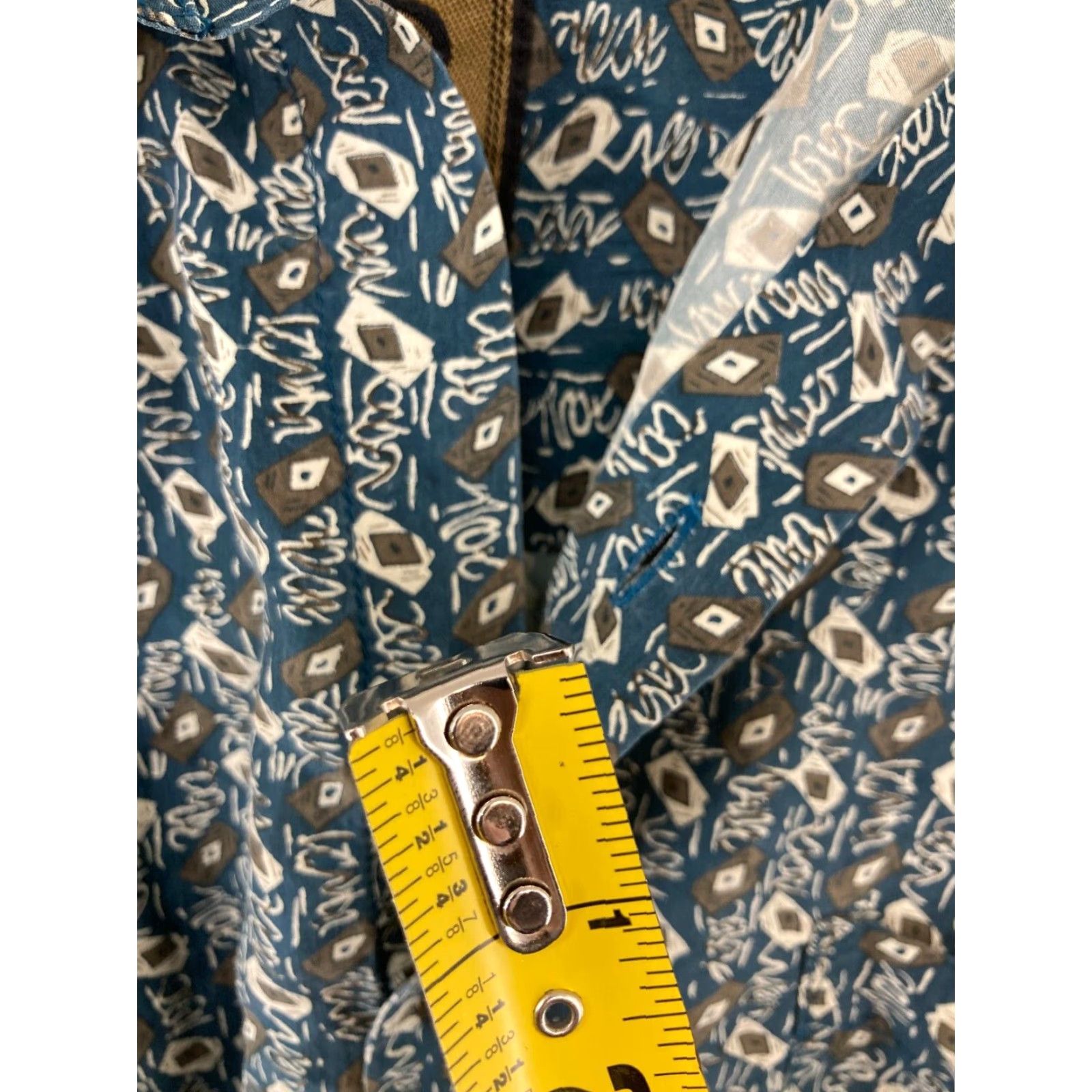 Vintage Bruno Button-Up Shirt Mens XL Blue Geometric Long Sleeve Silk Designer Size US XL / EU 56 / 4 - 7 Thumbnail