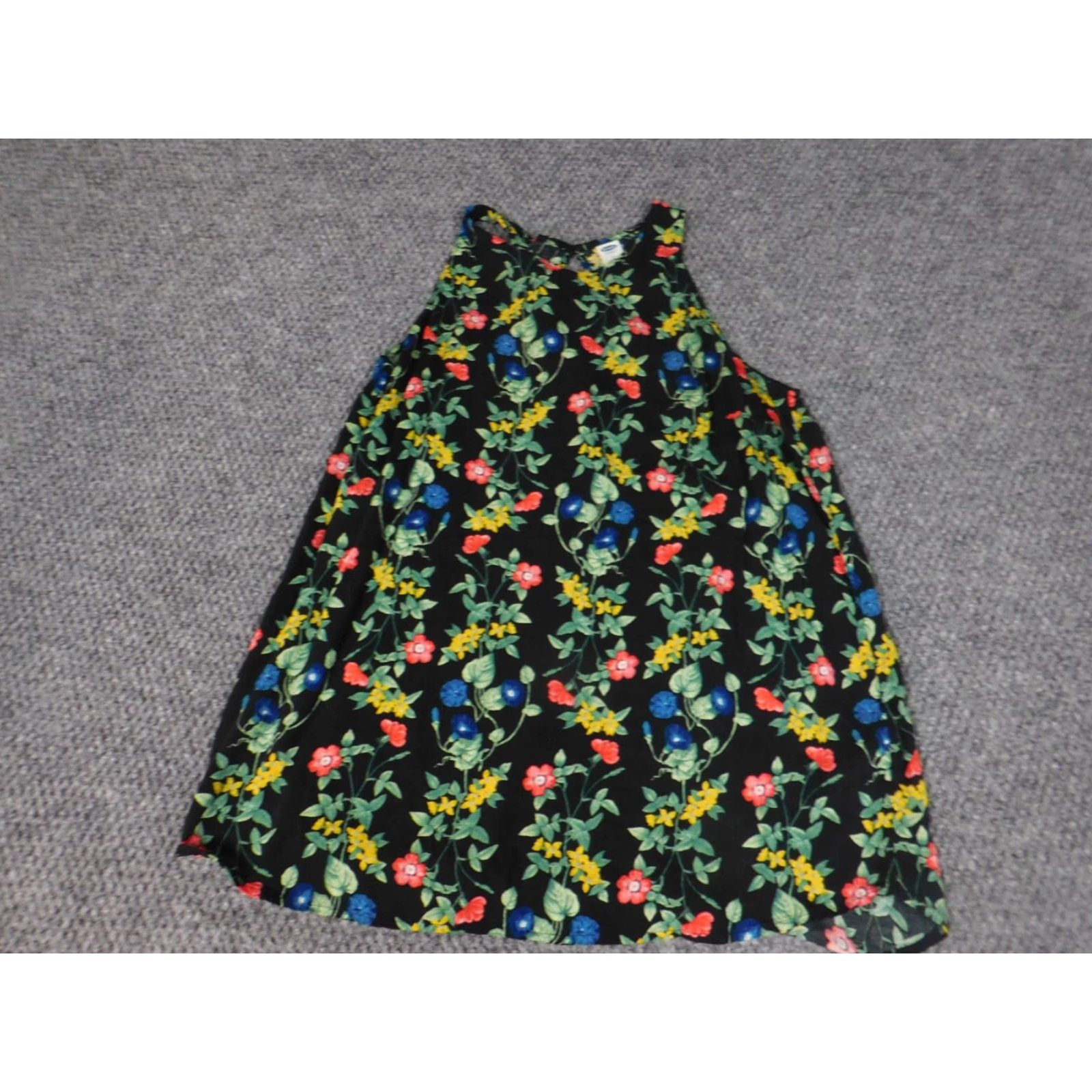 Old Navy Old Navy Womens Blouse Small Black Pullover Floral Blouse Sleeveless Round Neck Casual Rayon Pleated Short Sleeve? Size S / US 4 / IT 40 - 2 Thumbnail