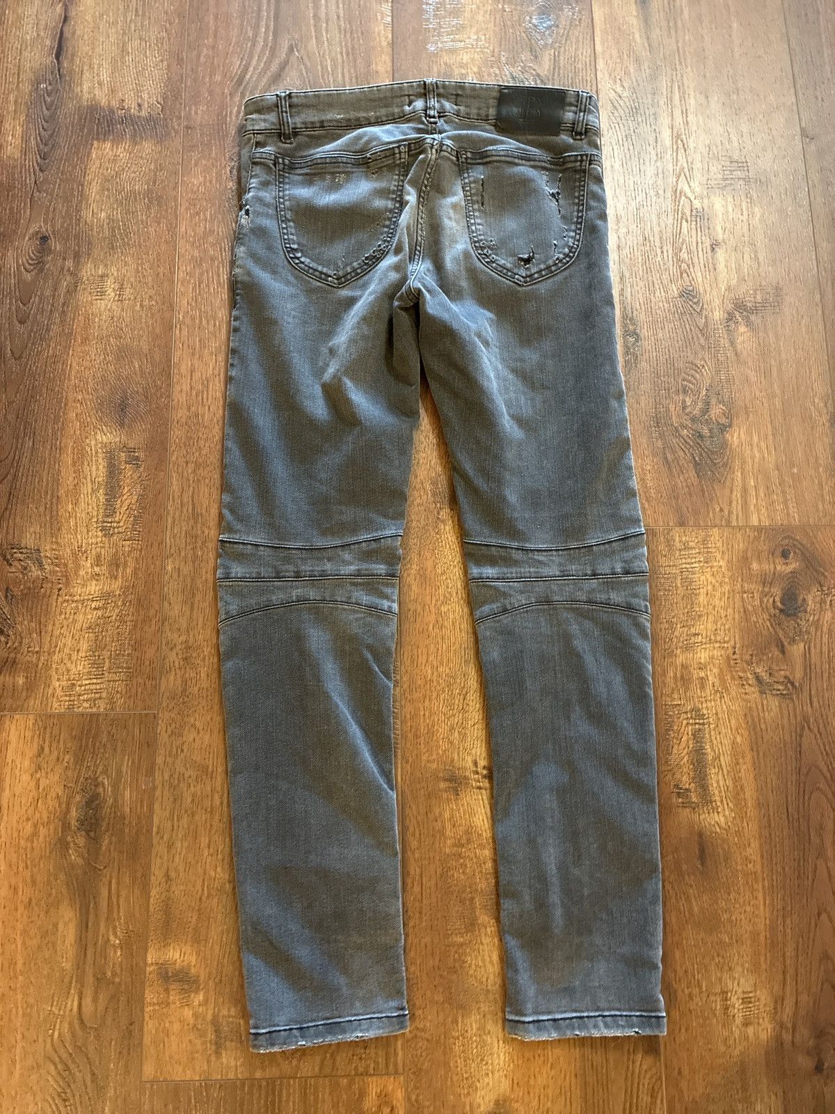 Pierre Balmain Pierre Balmain Leather Repaired Biker Denim Size US 29 - 5 Thumbnail