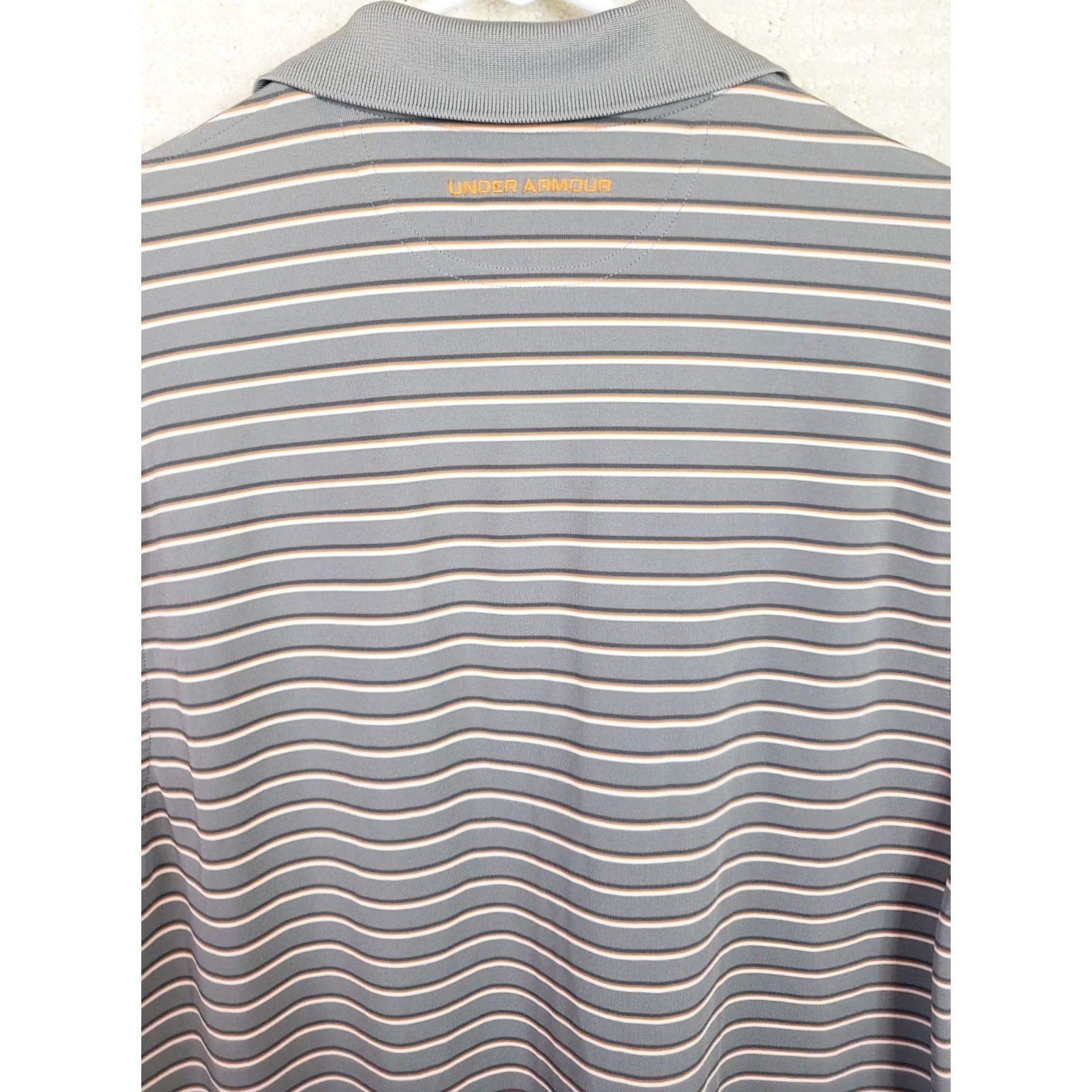 Under Armour Under Armour Polo Shirt Men's XL Gray Orange Striped Loose Fit Heatgear Golf Size US XL / EU 56 / 4 - 7 Thumbnail