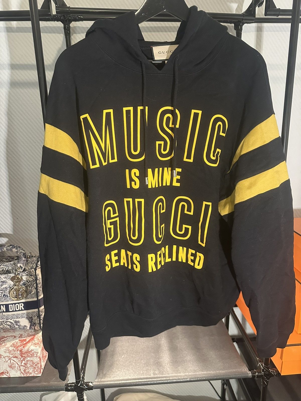 Gucci Gucci 100 “Music Is Mine” Varsity Hoodie Black/Yellow L Size US L / EU 52-54 / 3 - 1 Thumbnail