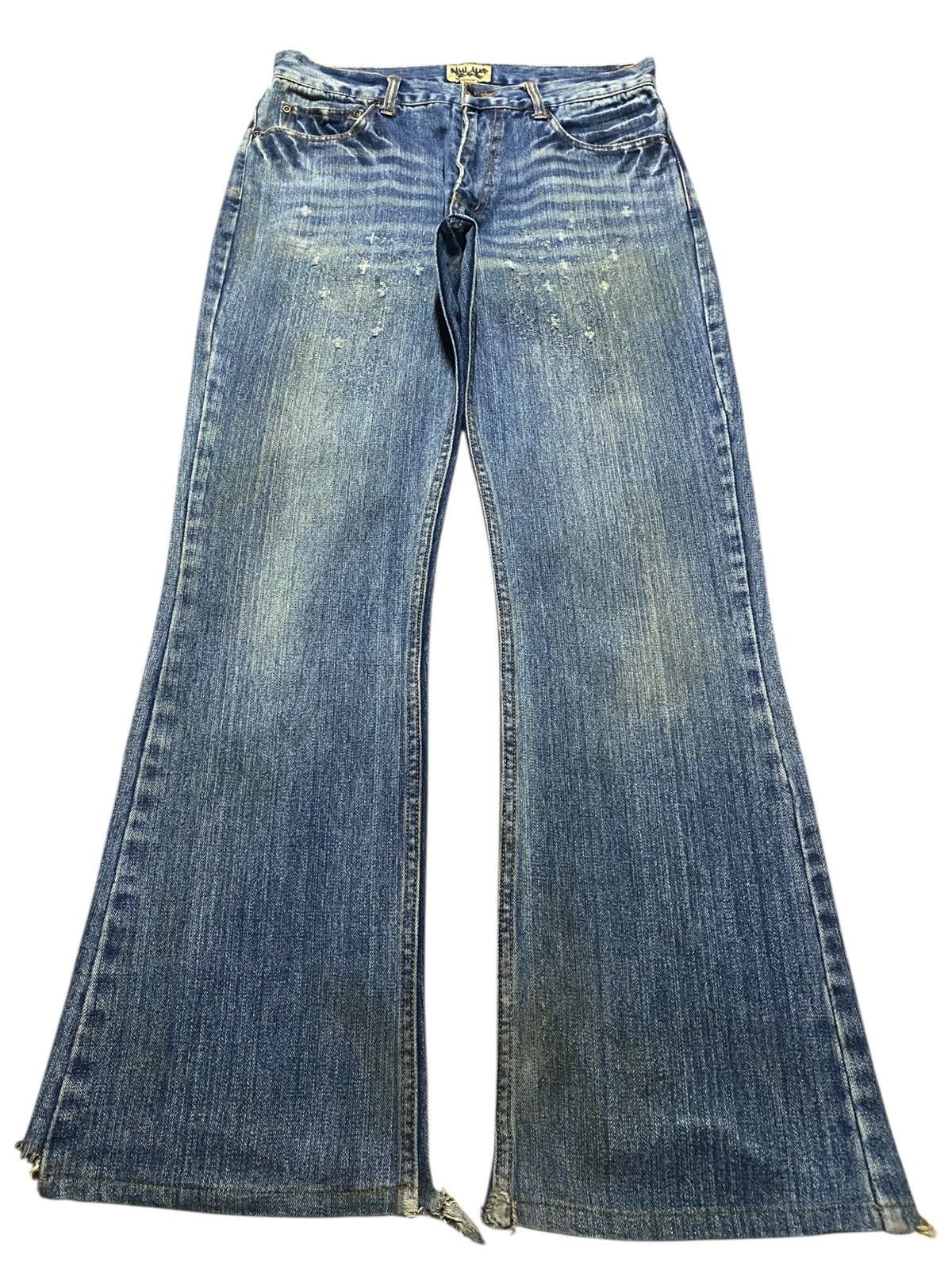 Seditionaries Vintage Japanese Brand Nylaus Grunge Distressed Flare Jeans Size US 31 - 1 Thumbnail
