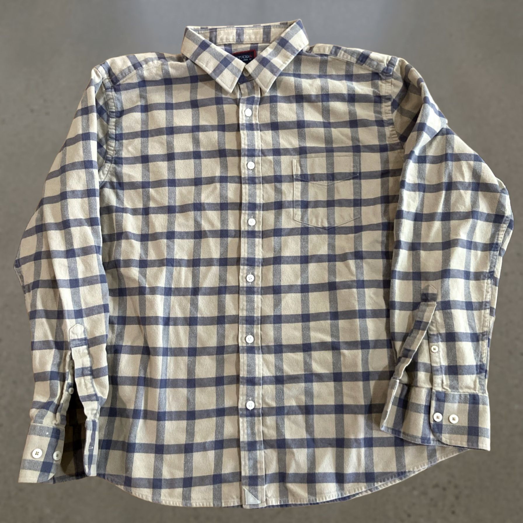 UNTUCKit UNTUCKit Shirt Mens 2XL Plaid Beige Flannel Long Sleeve Button Up Size US XXL / EU 58 / 5 - 1 Thumbnail