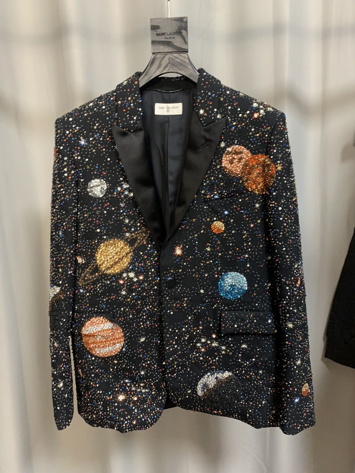 Hedi Slimane Saint Laurent 2016FW Galaxy Embroidered Blazer Size 50S - 2 Thumbnail