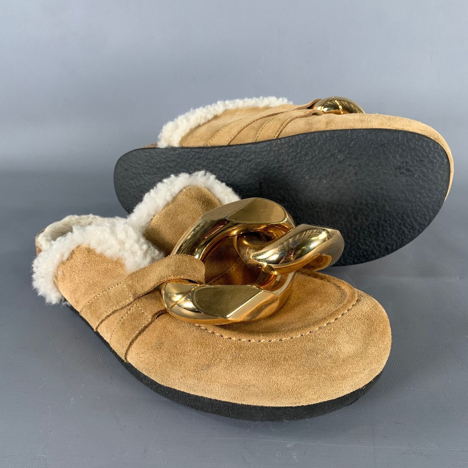 JW Anderson JW ANDERSON Size 6 Tan Gold Suede Mules Flats Size US 6 / IT 36 - 5 Thumbnail