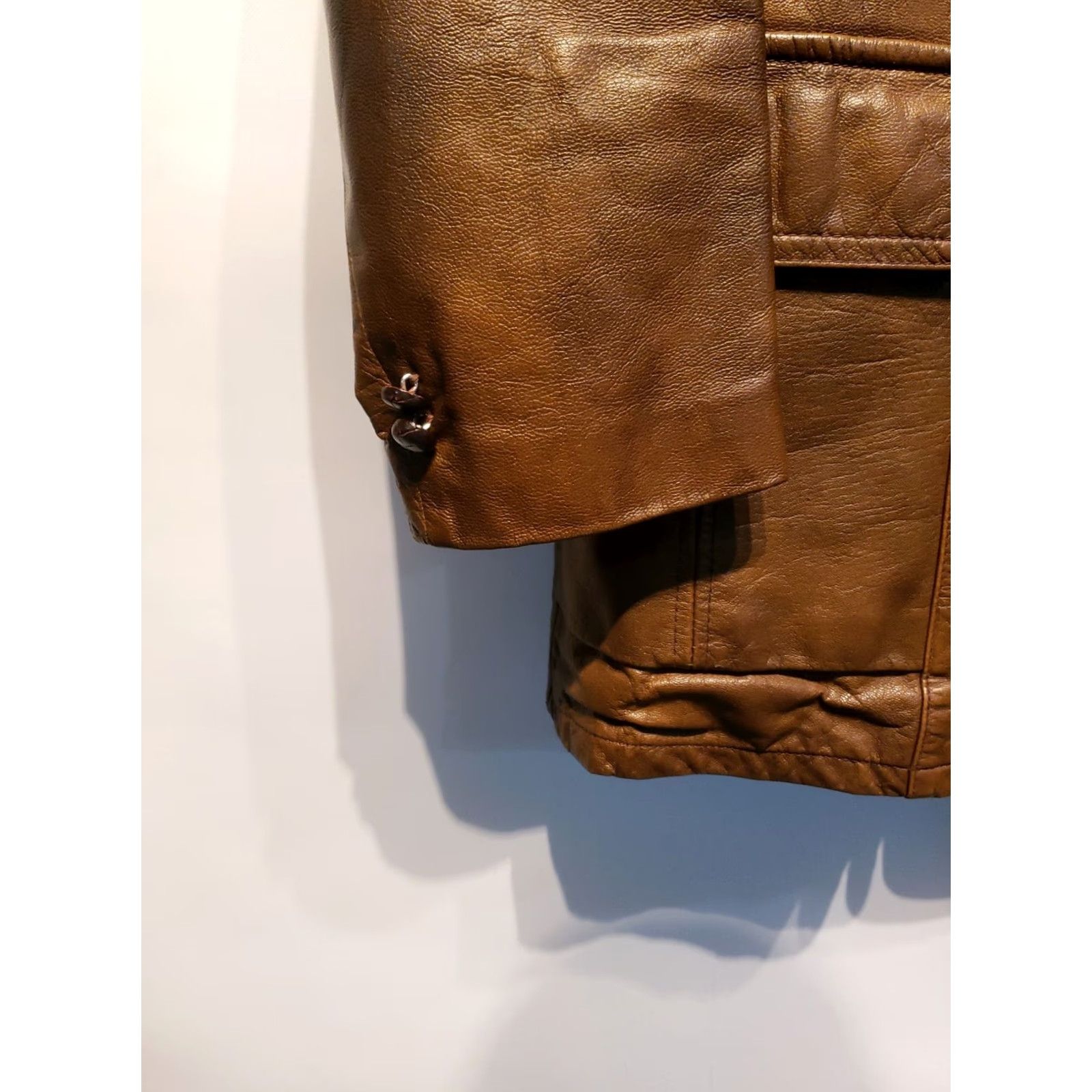 Vintage VINTAGE Wickfield Sportswear Goatskin 70s Genuine Brown Lined Leather Jacket Mens 42 Size US XS / EU 42 / 0 - 5 Thumbnail